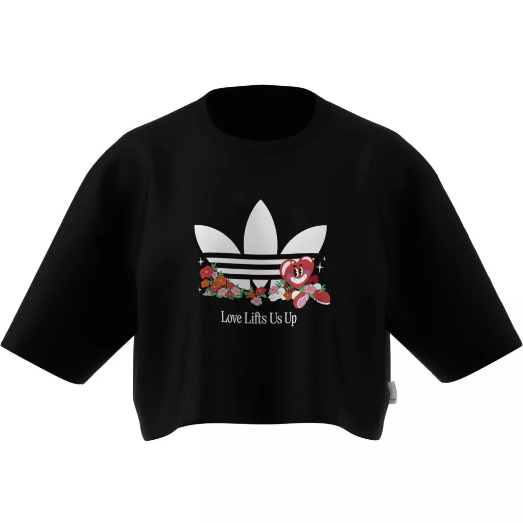 adidas Originals Women's Trefoil Made by Nelson Graphic Tee - BLACK