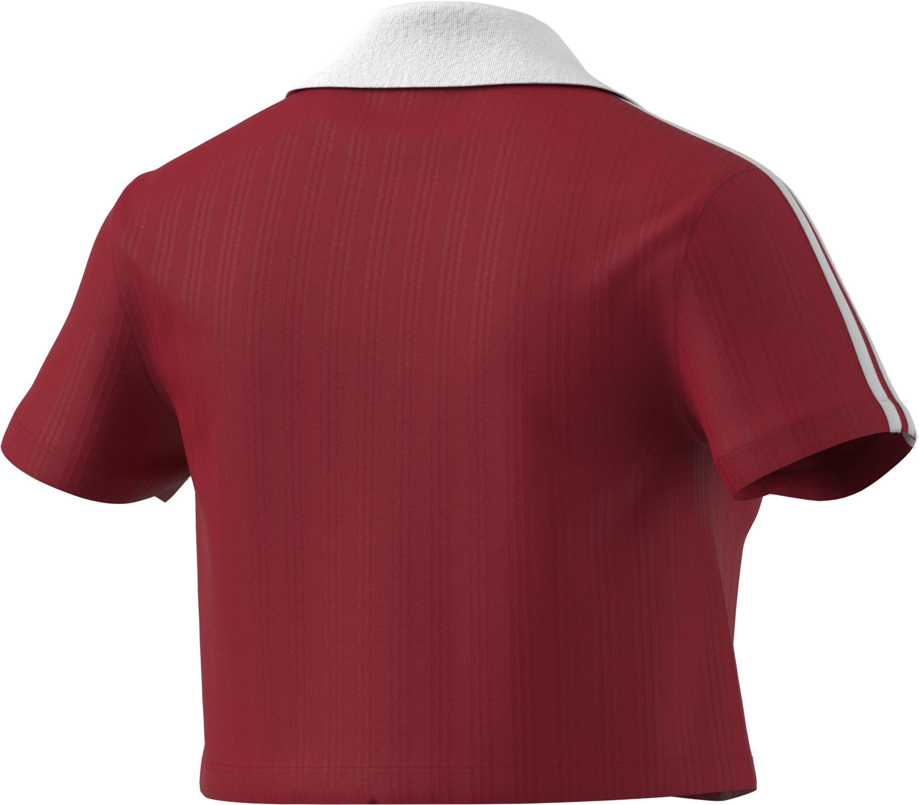 ★ adidas★ Football Jacquard V-Neck Crop Polo Shirt Red JD ☆ adidas☆ Football Jacquard V-Neck Crop Polo Shirt Red JD