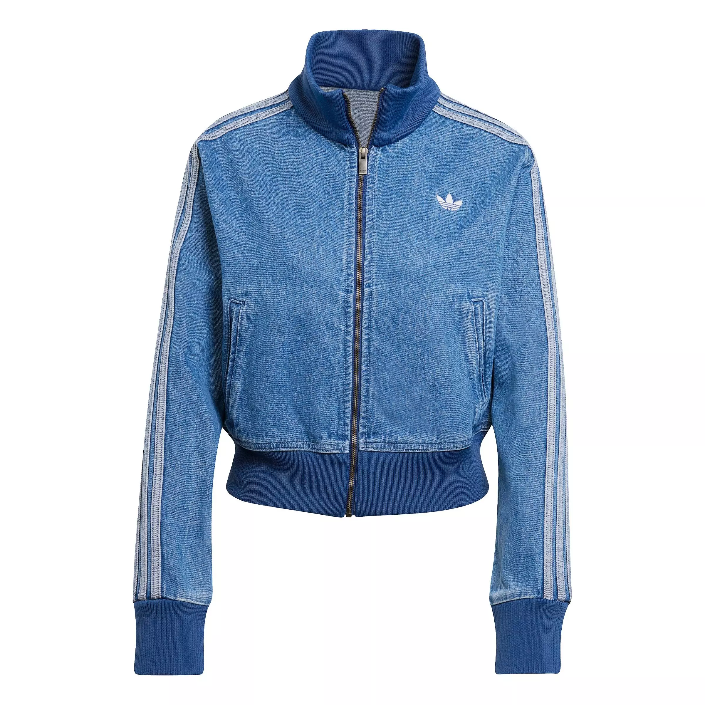adidas Originals Women's Adicolor Denim Track Jacket-Blue - DENIM