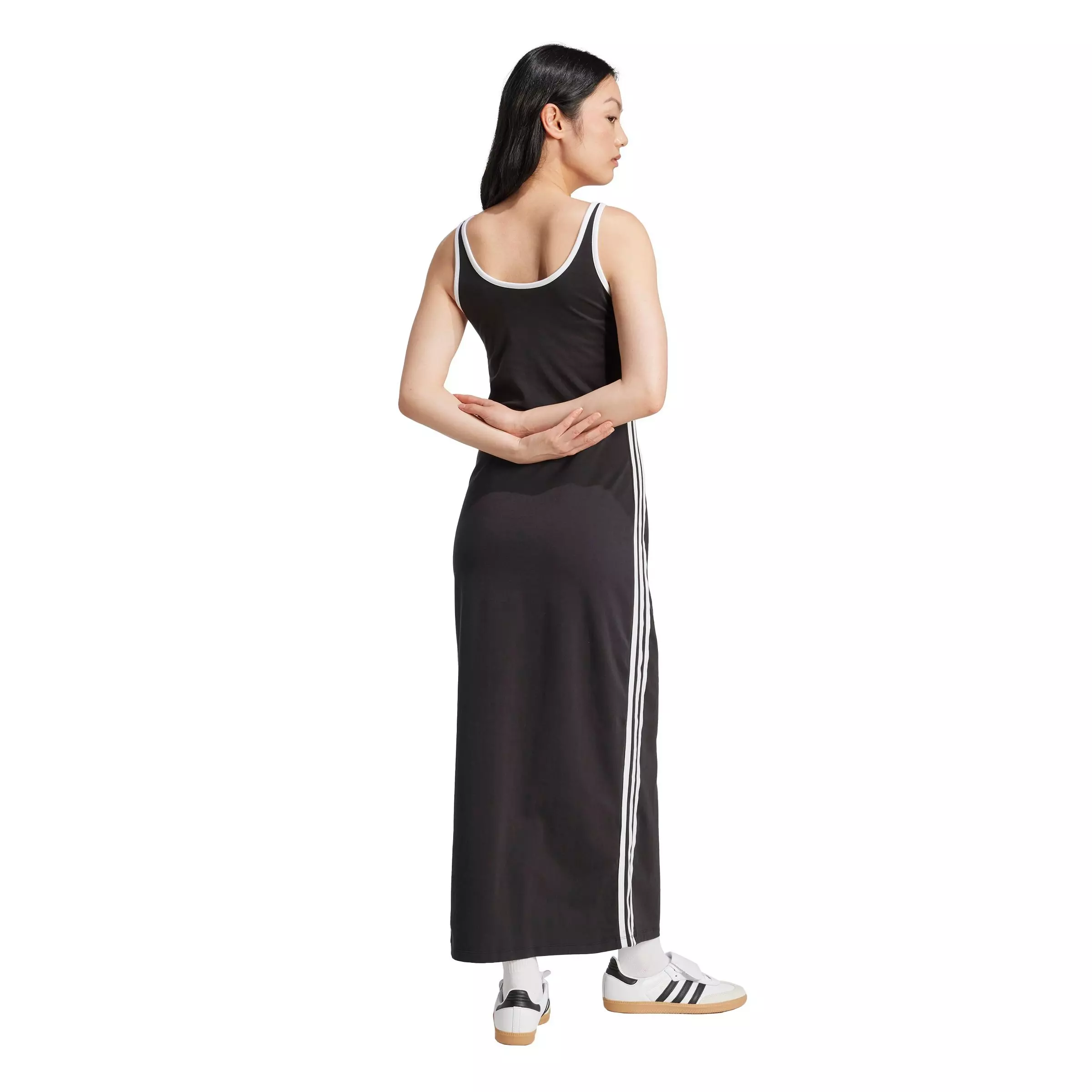 adidas Originals Women's Adicolor 3-Stripes Tank Maxi Dress -Black - BLACK