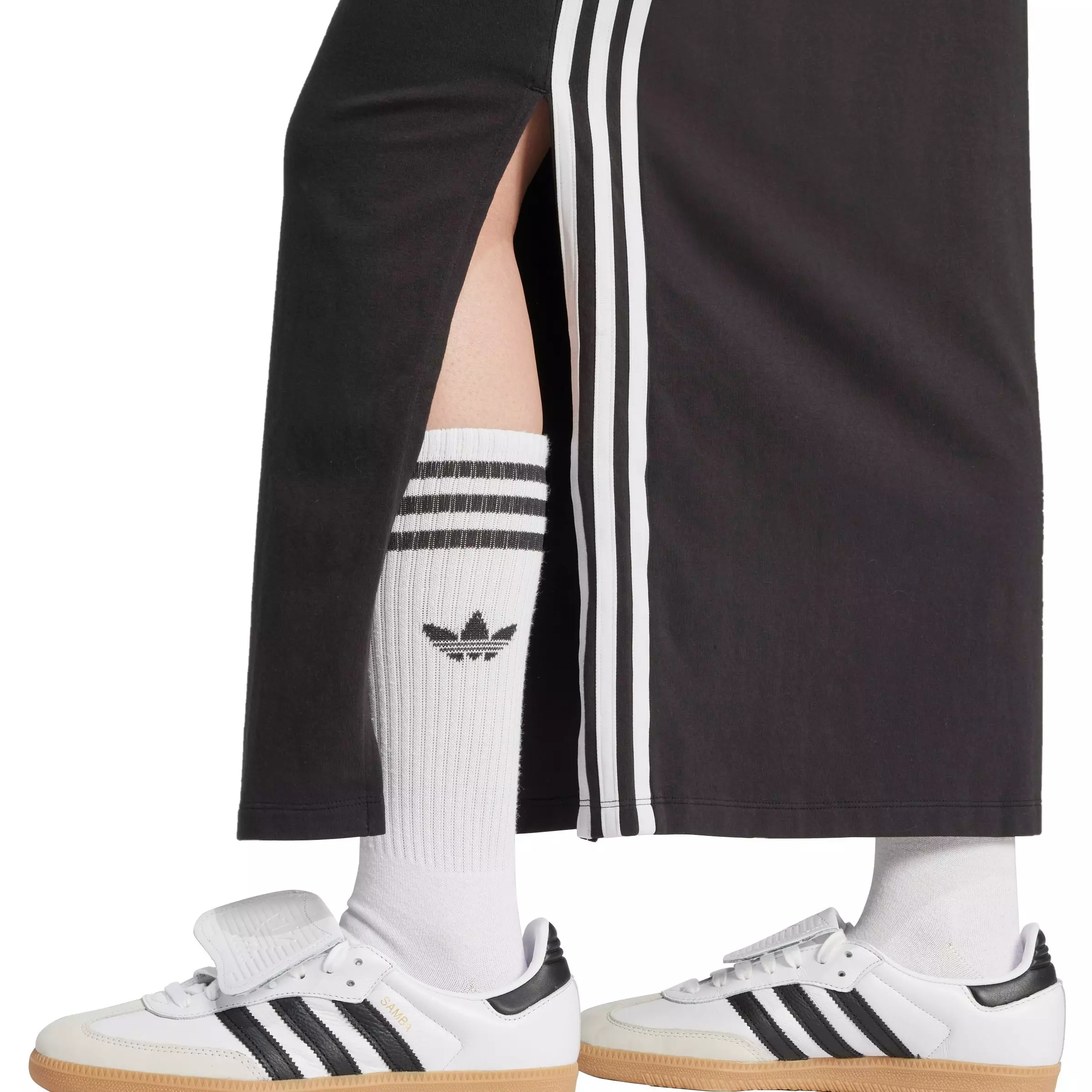 adidas Originals Women's Adicolor 3-Stripes Tank Maxi Dress - Black - BLACK