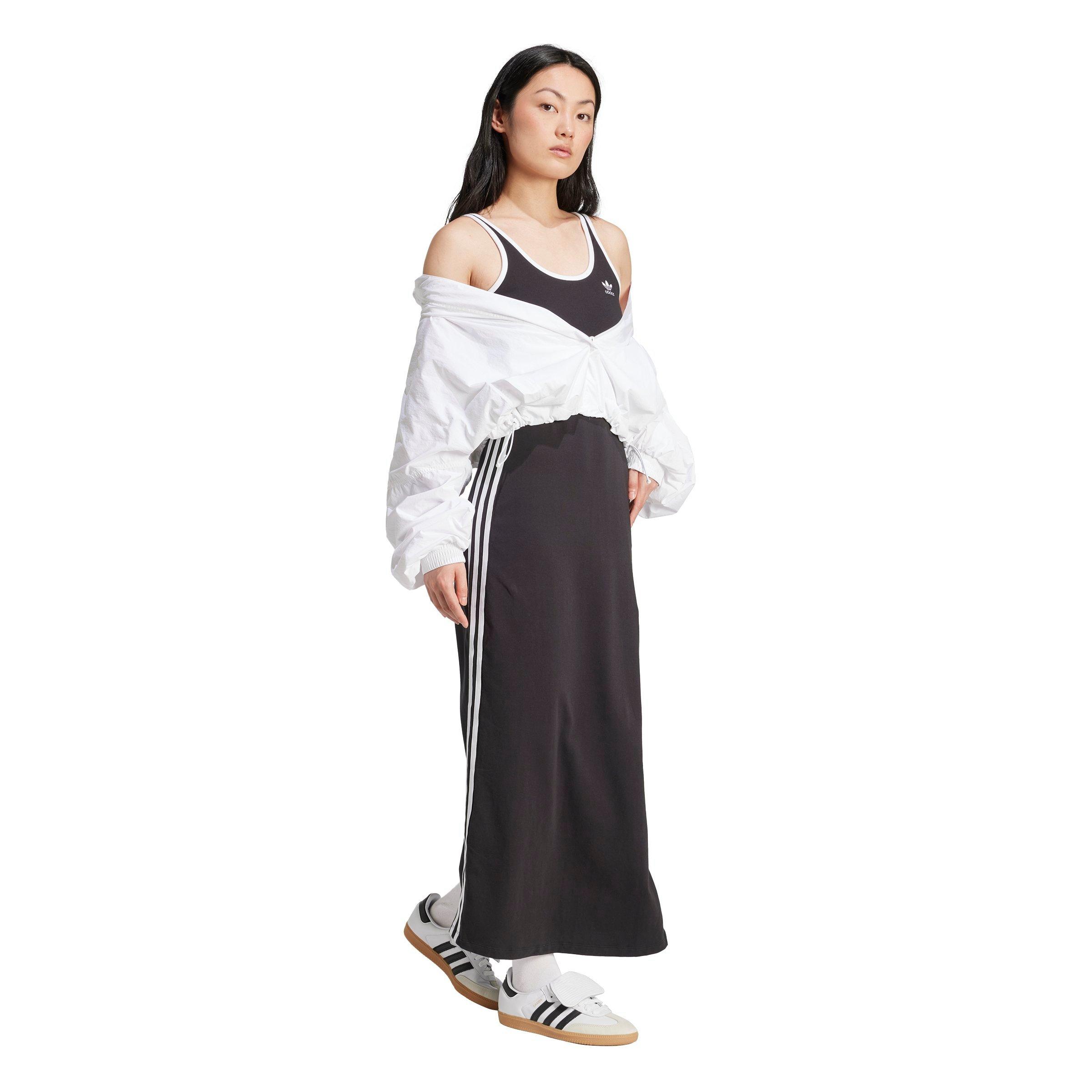 adidas Originals Women's Adicolor 3-Stripes Tank Maxi Dress - Black - BLACK Thumbnail View 5