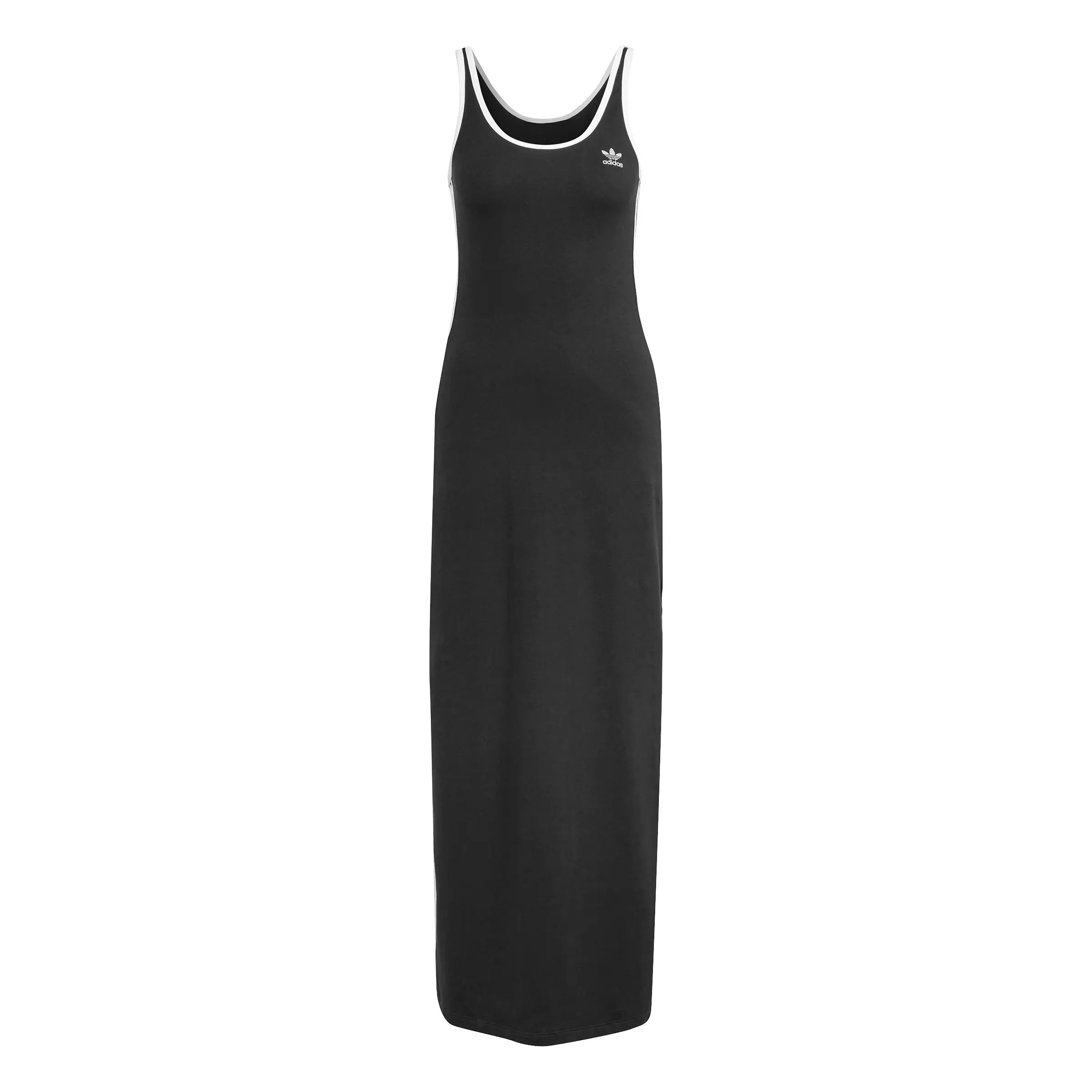 adidas Originals Women's Adicolor 3-Stripes Tank Maxi Dress - Black - BLACK