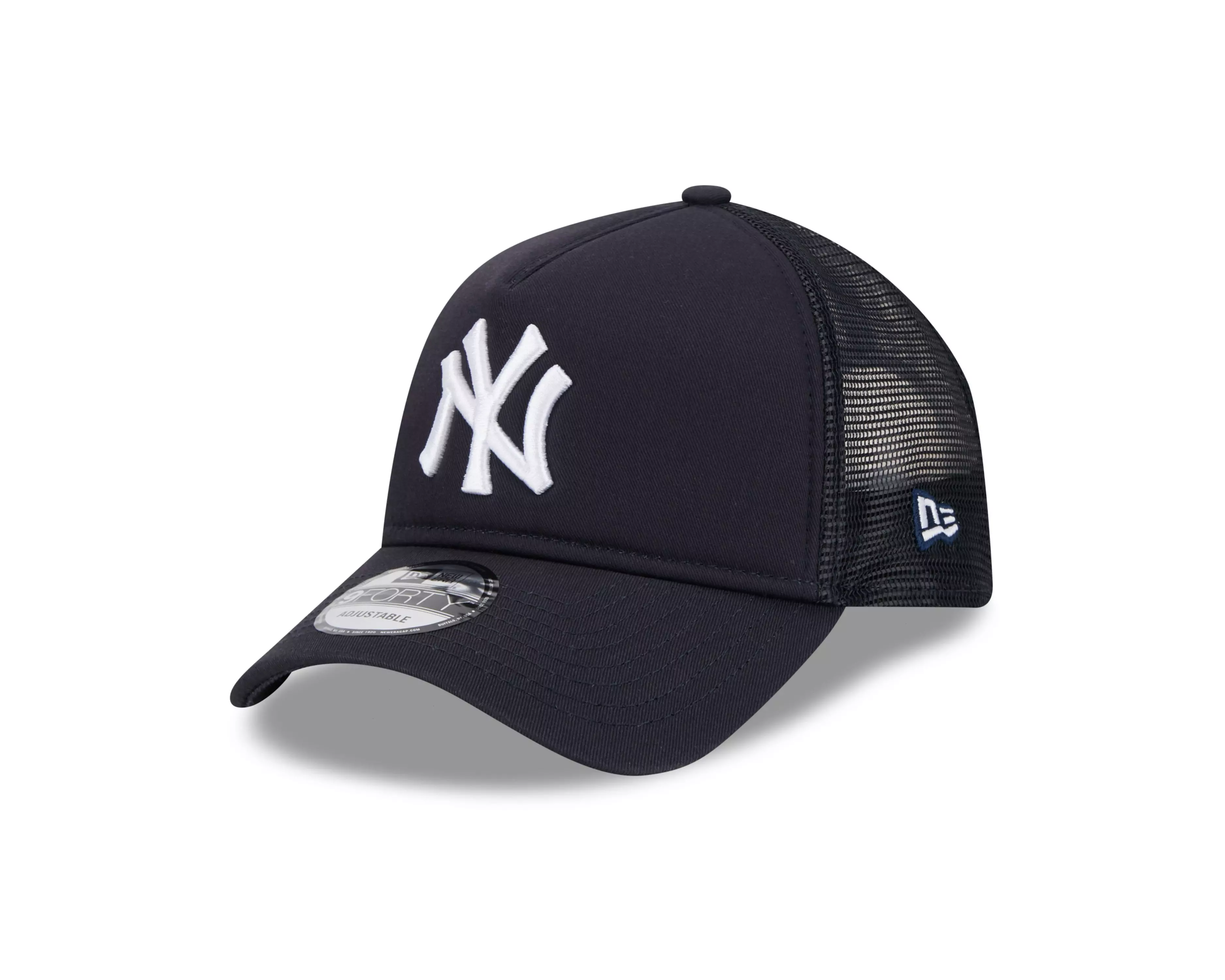 New Era New York Yankees 9FORTY A-Frame Trucker Snapback Hat-Navy - NAVY
