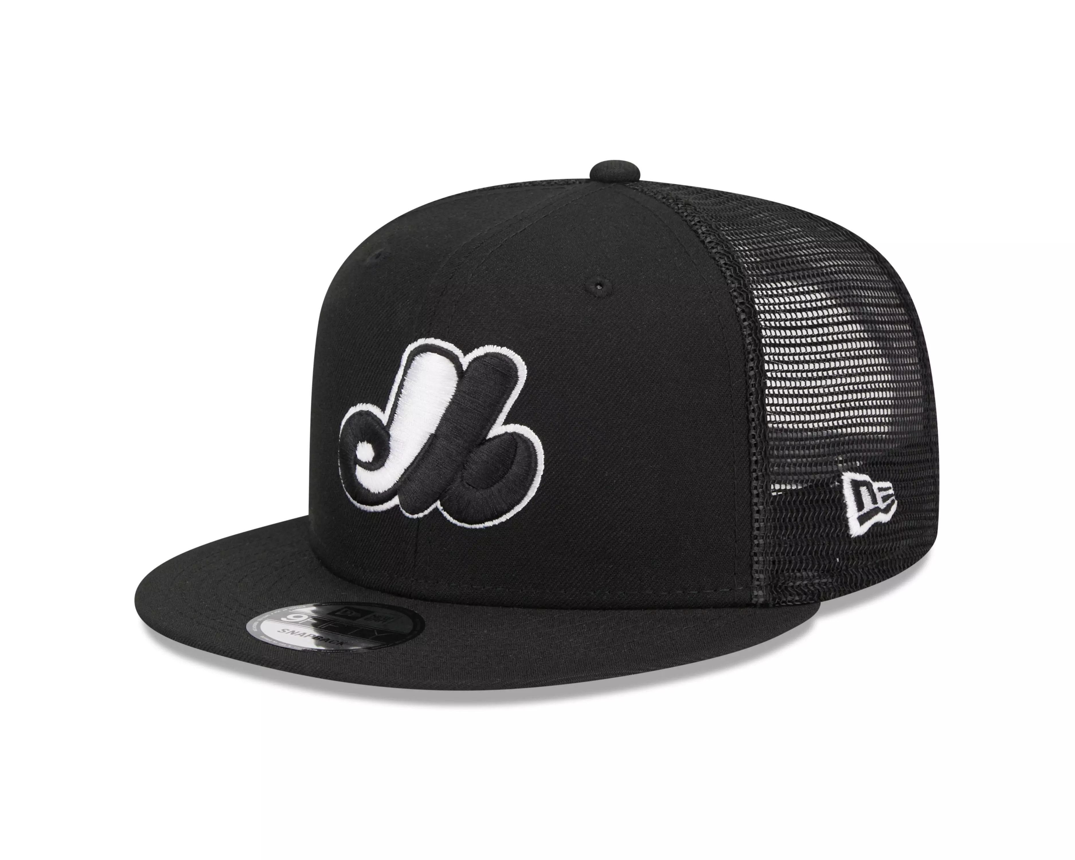 New Era Montreal Expos 9FIFTY Trucker Snapback-Black - BLACK