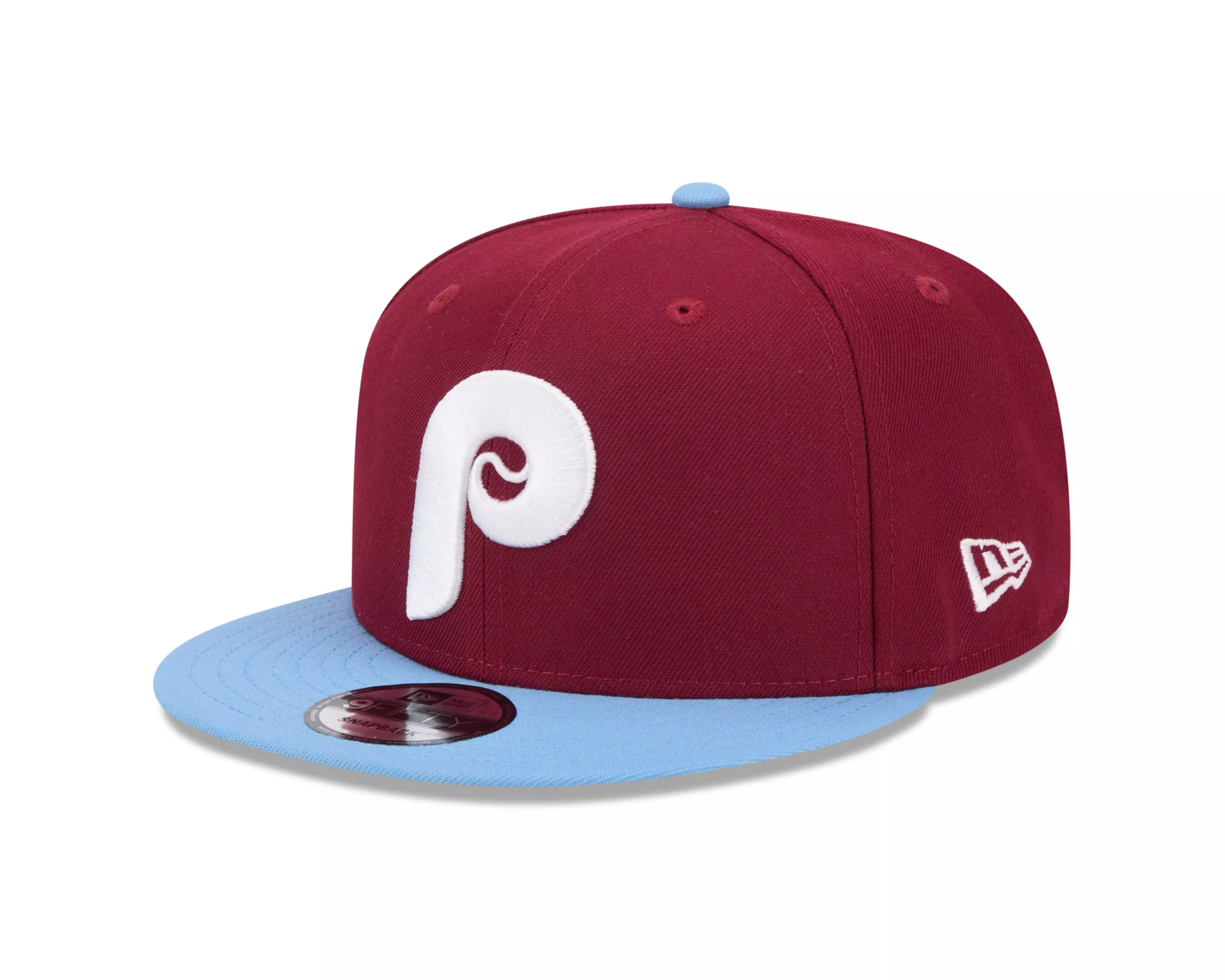 New Era Philadelphia Phillies 9FIFTY Classic Snapback Hat-Burgundy/Light Blue - BURGUNDY