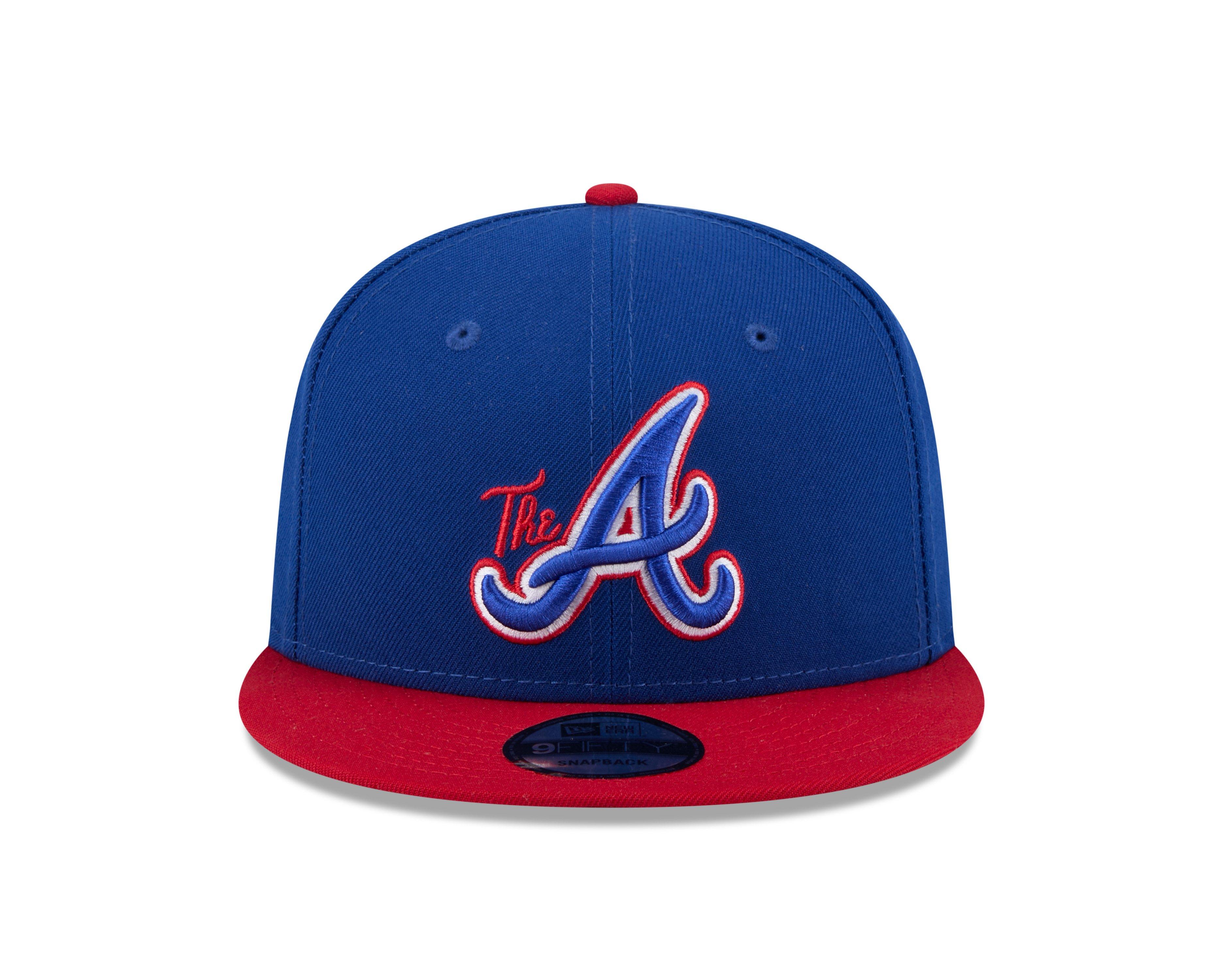 New Era Atlanta Braves 9FIFTY Snapback Hat - Blue/Red - BLUE/RED Thumbnail View 3