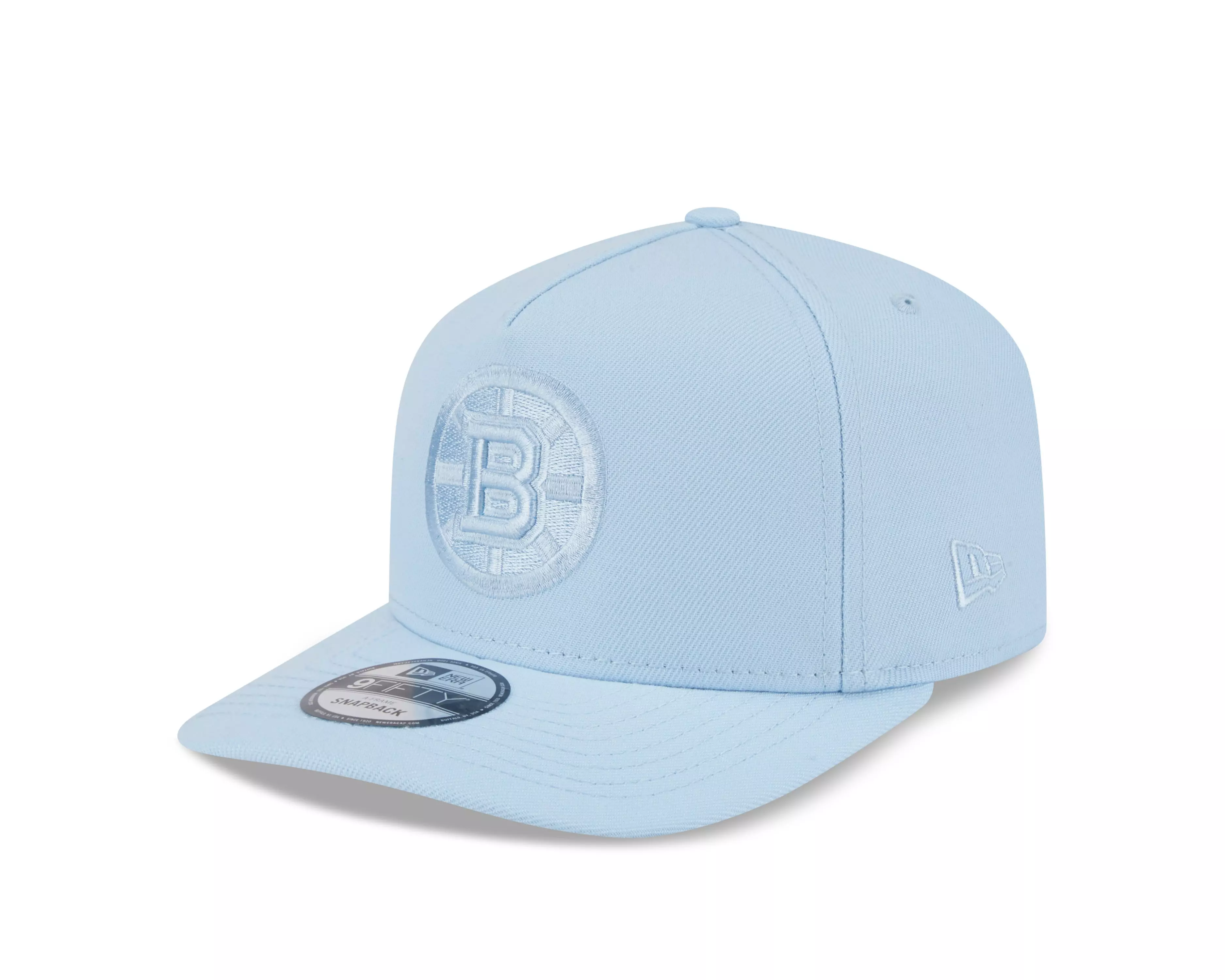 New Era Boston Bruins 9FIFTY A Frame Flood Snapback Hat-Light Blue - LT BLUE