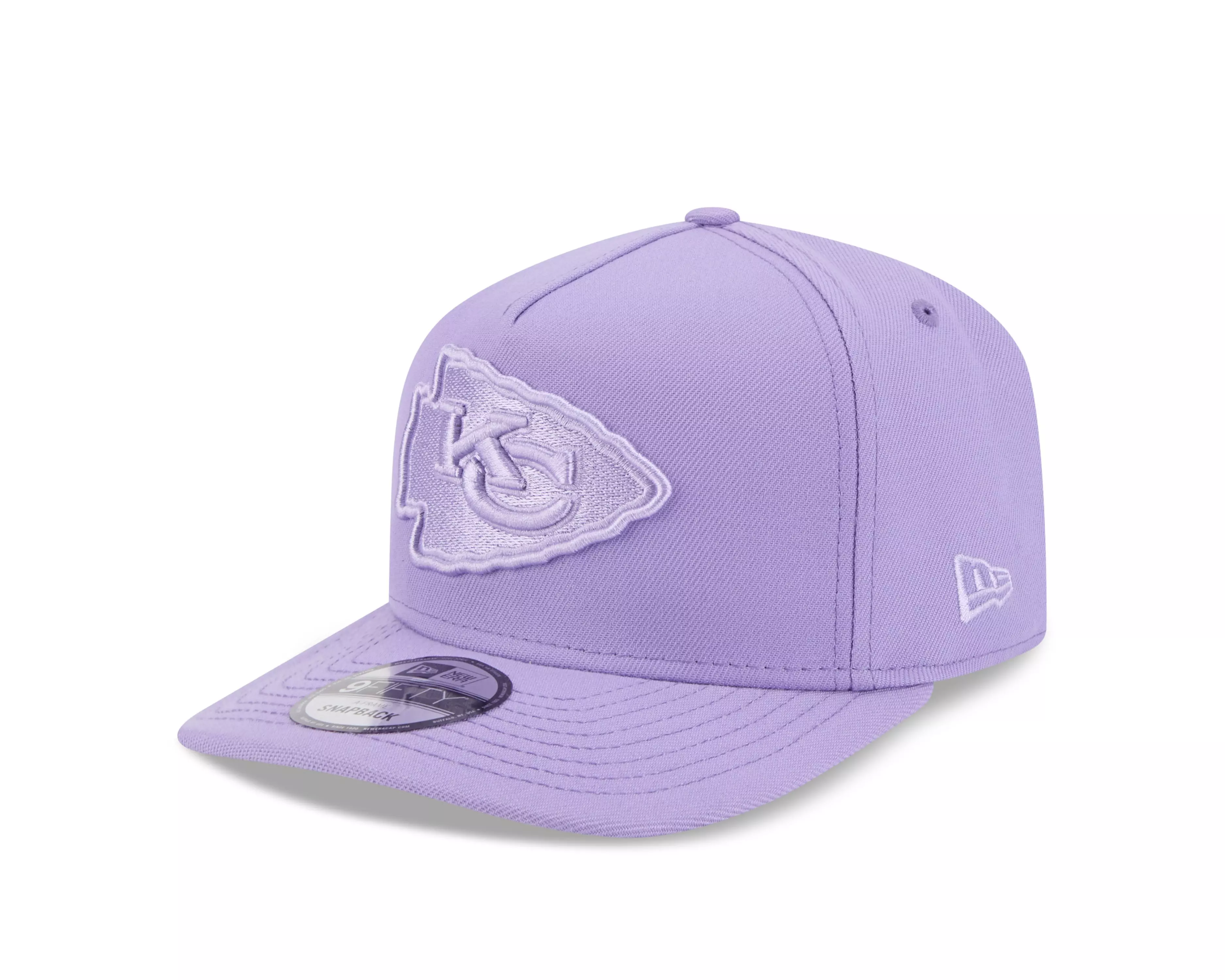 New Era Kansas City Chiefs 9FIFTY A Frame Flood Snapback Hat-Light Purple - LIGHT PURPLE