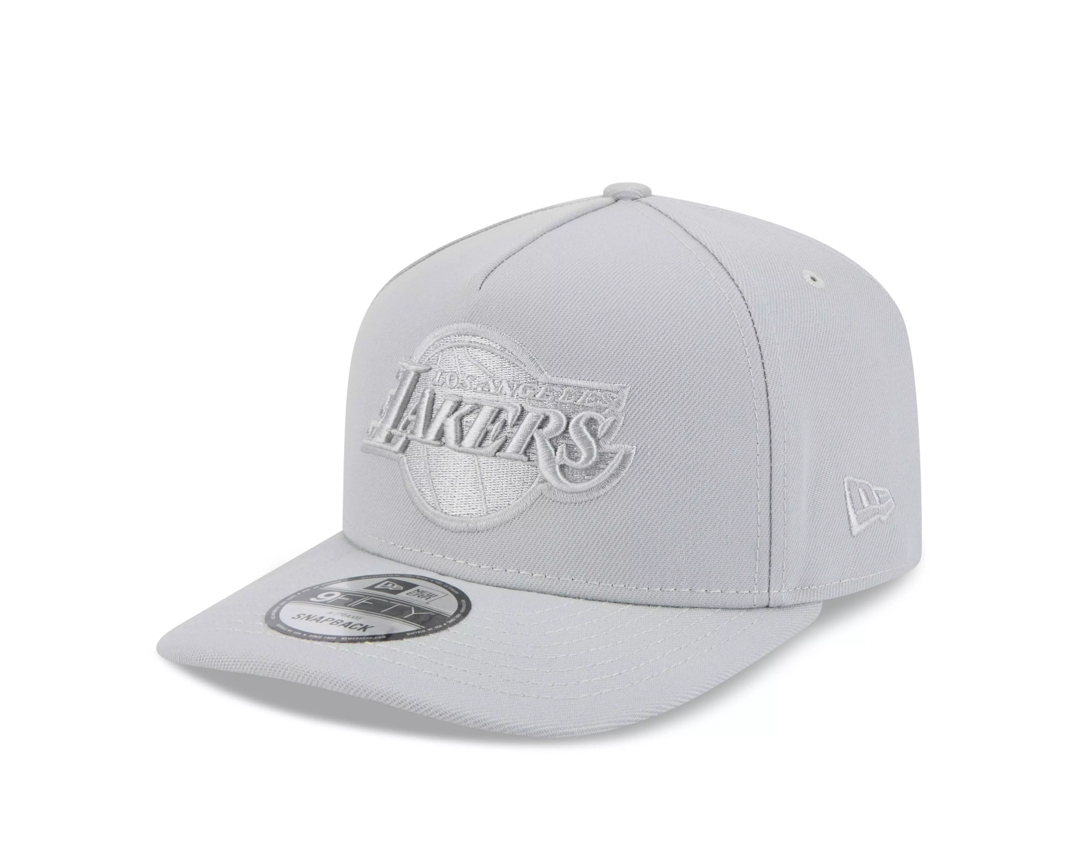New Era Los Angeles Lakers 9FIFTY A Frame Flood Snapback Hat-Grey - GREY
