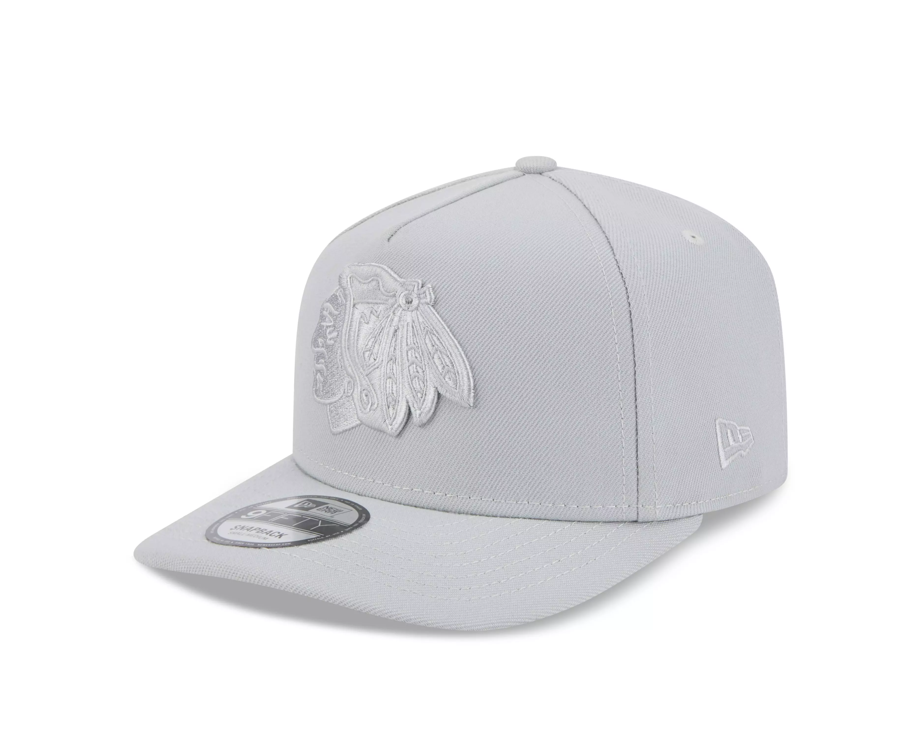 New Era Chicago Blackhawks 9FIFTY A Frame Flood Snapback Hat-Grey - GREY