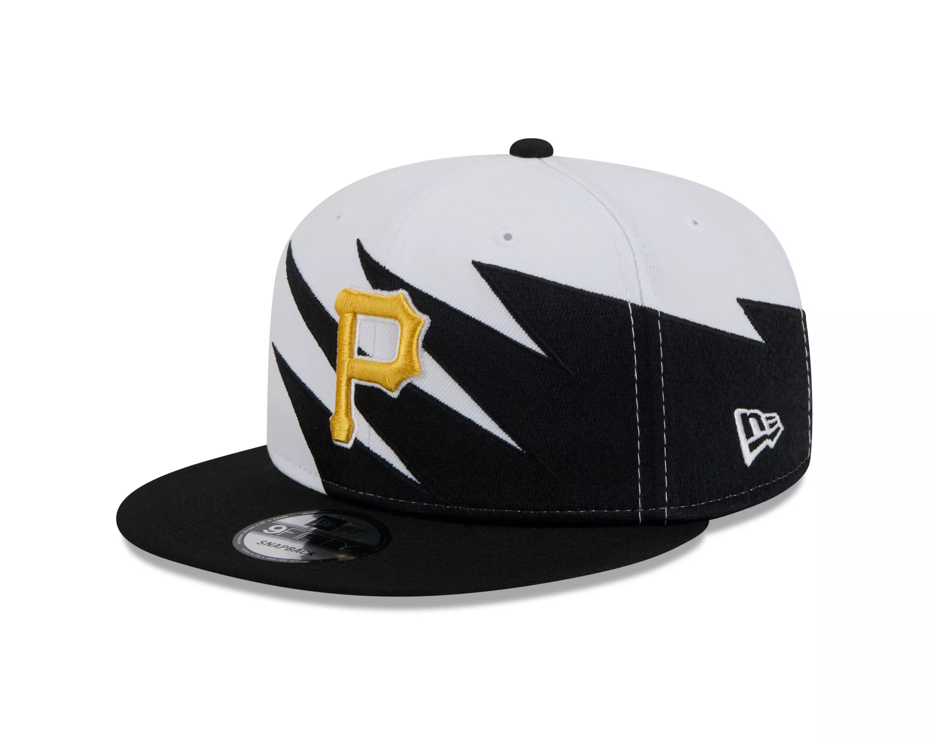 New Era Pittsburgh Pirates 9FIFTY Jagged Snapback Hat-White/Black - WHITE/BLACK