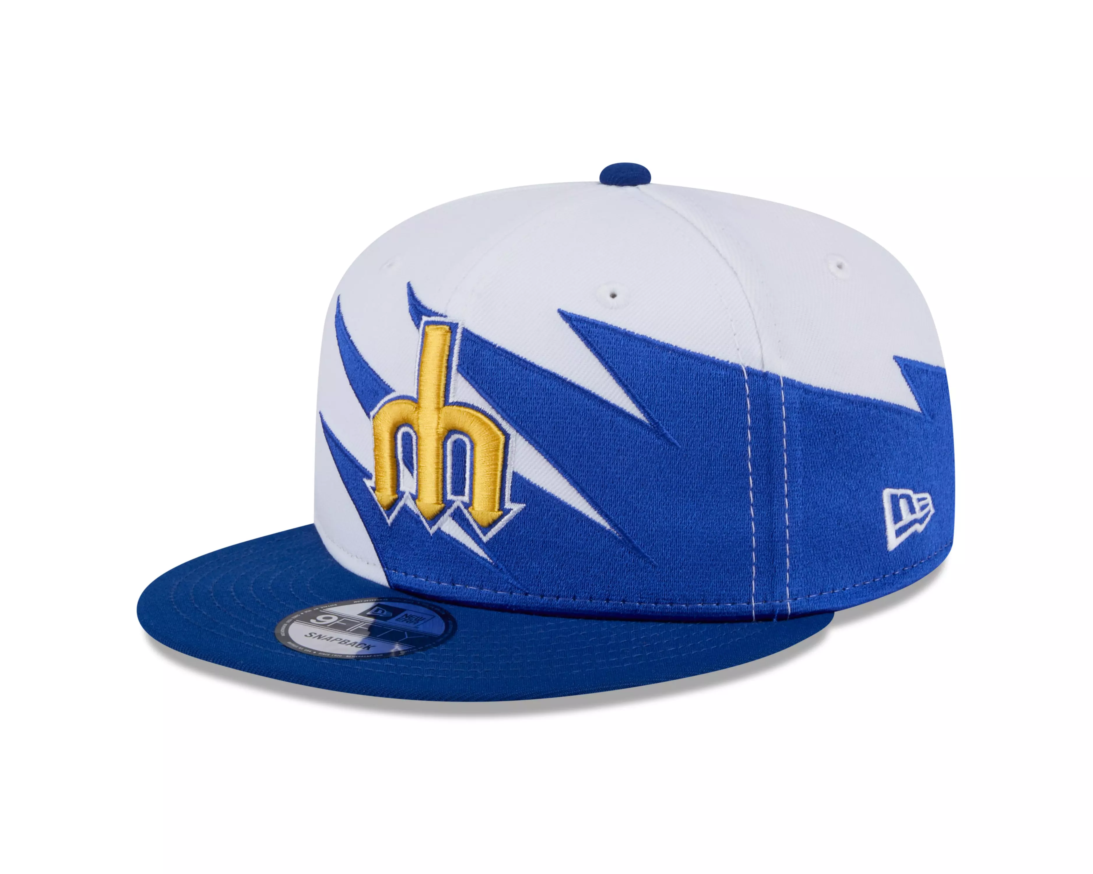 New Era Seattle Mariners 9FIFTY Jagged Snapback Hat-White/Blue - WHITE/BLUE