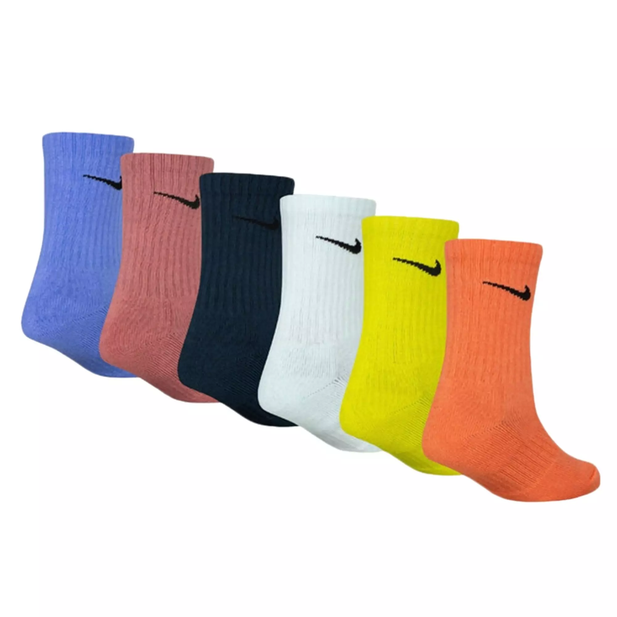 Nike Kids' Dri-FIT 6-Pack Crew Socks - Multi-Color - ROYAL