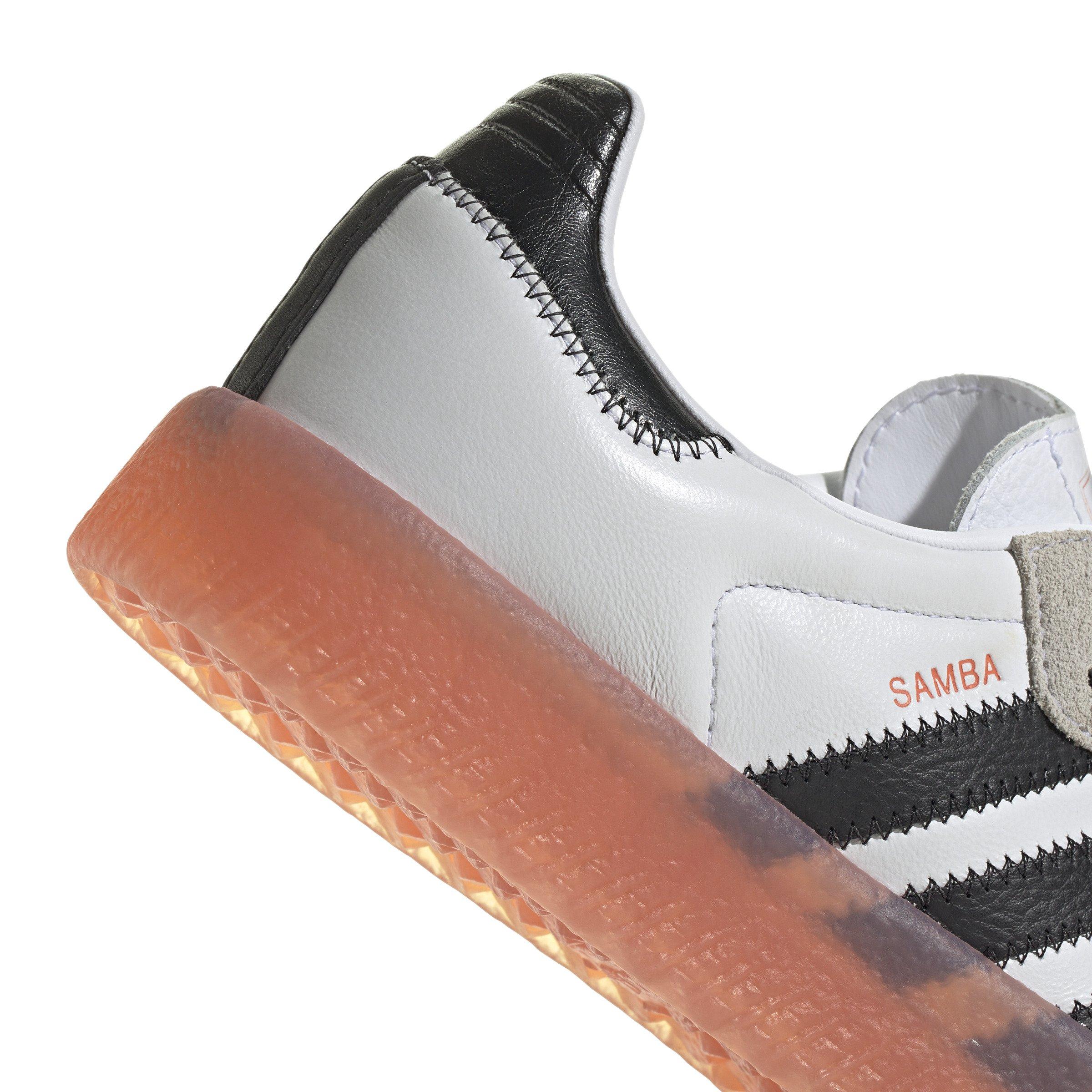 adidas Originals Sambae "Ftwr White/Core Black/Semi Coral" Women's Shoe - WHITE/RED Thumbnail View 7