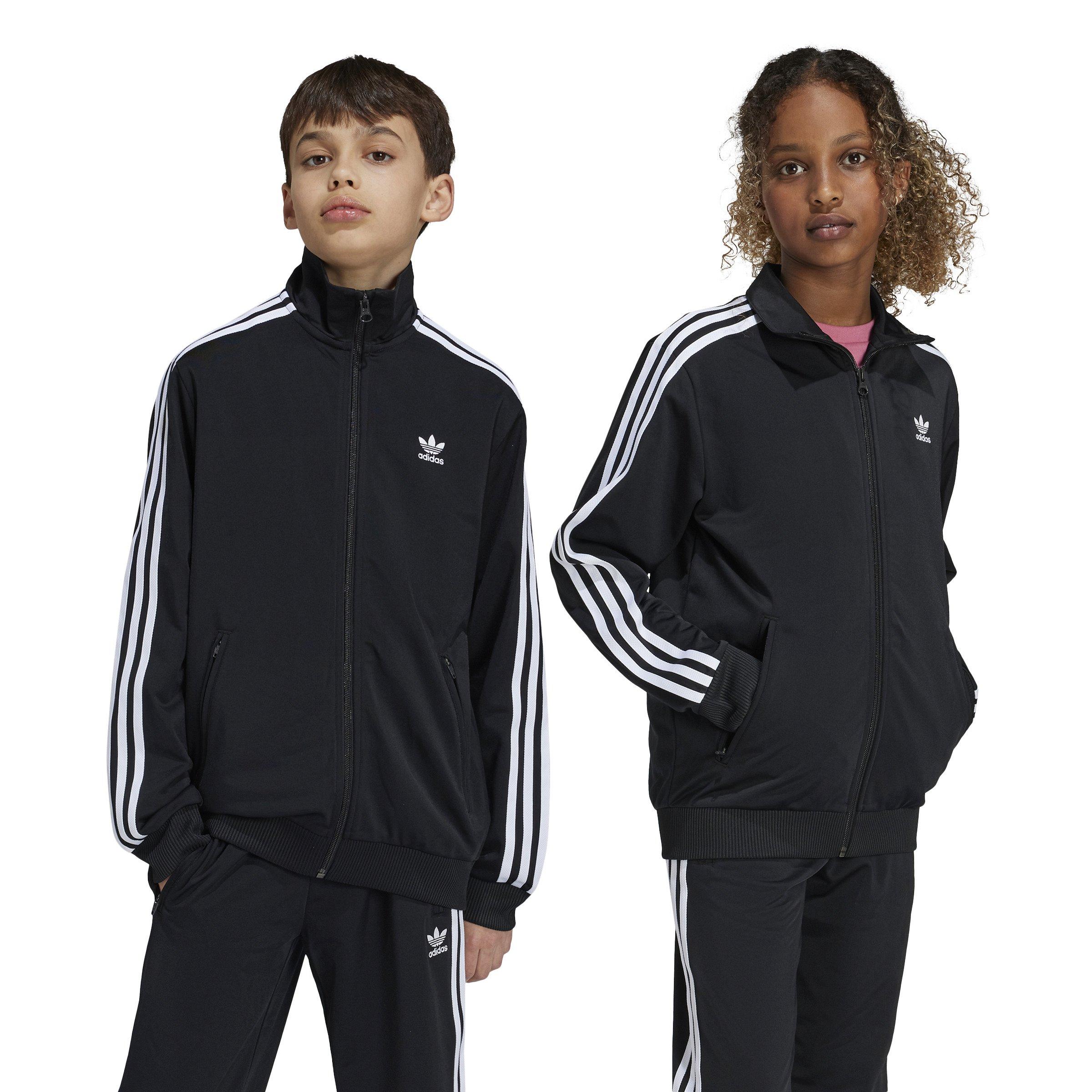 adidas Originals Big Boys' Adicolor Firebird Jacket - BLACK/WHITE