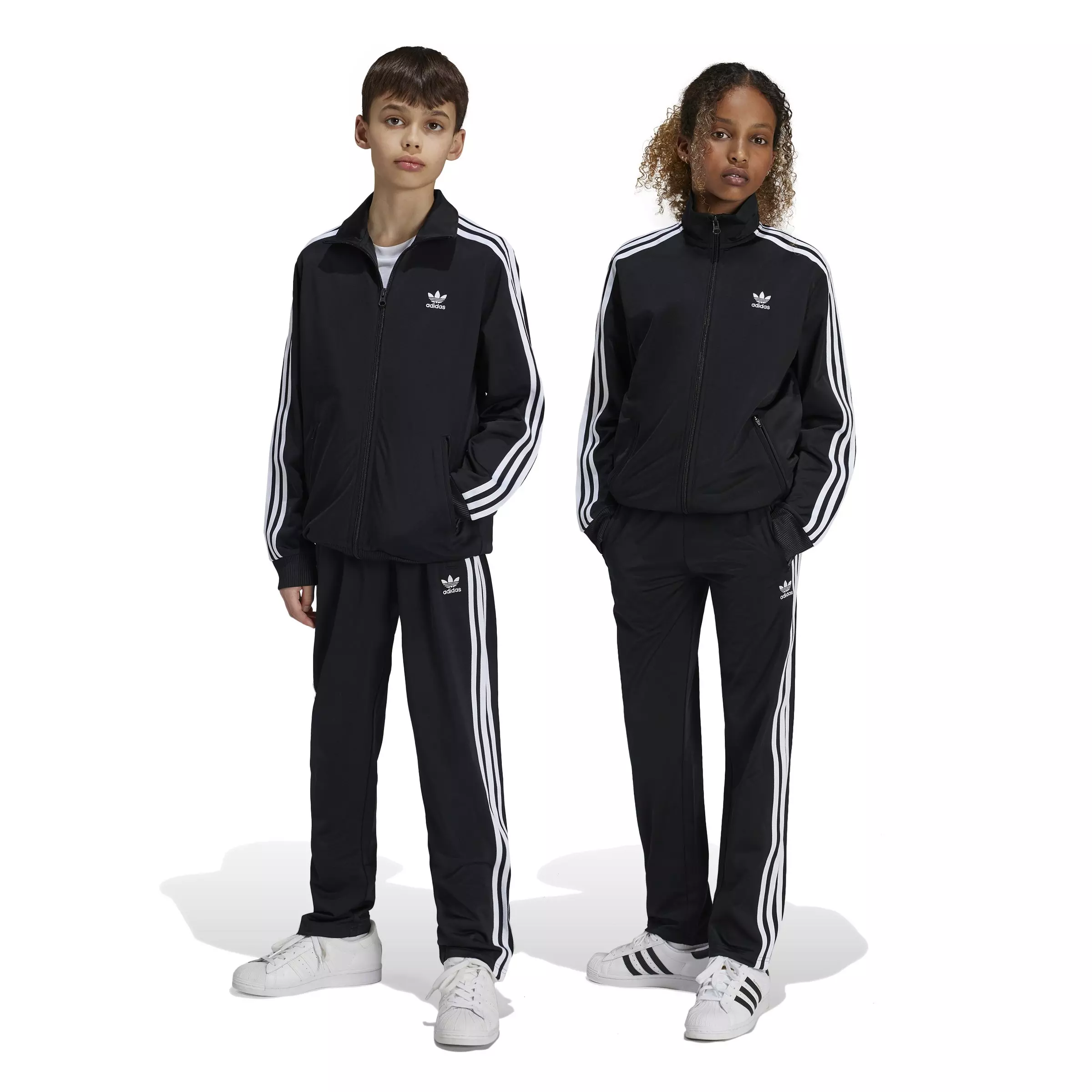 adidas Originals Big Boys' Adicolor Firebird Track Pants - BLACK/WHITE