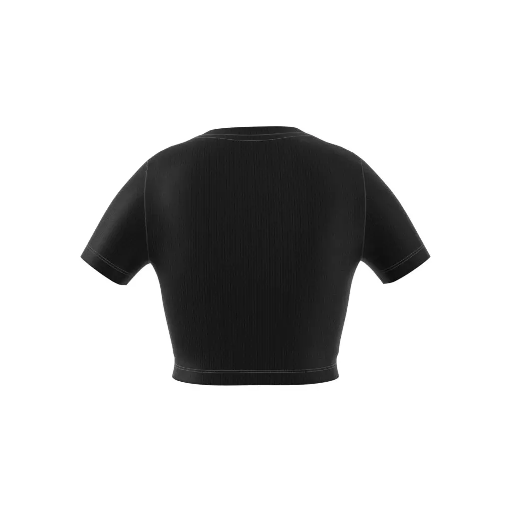adidas Originals Big Girls' Essentials Ribbed Crop Tee - BLACK