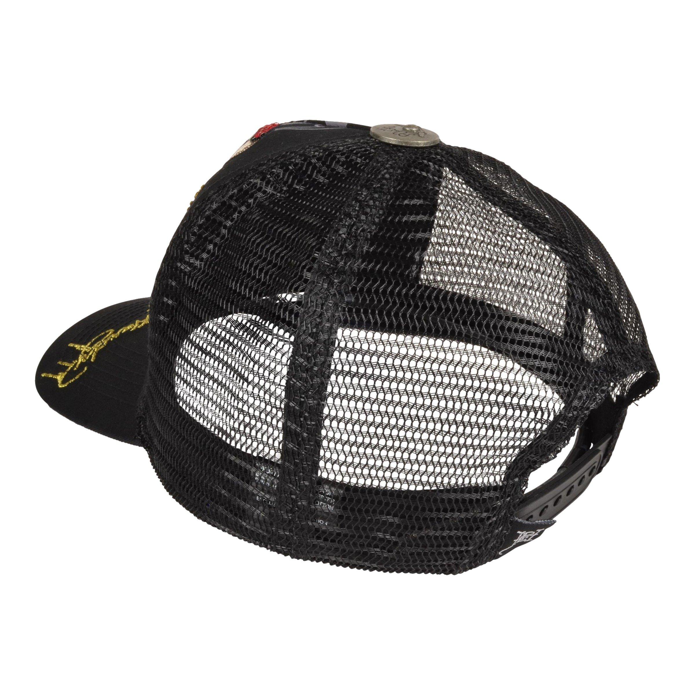 Ed Hardy Rhinestone Love Kills Skull Trucker Snapback-Black - BLACK Thumbnail View 3