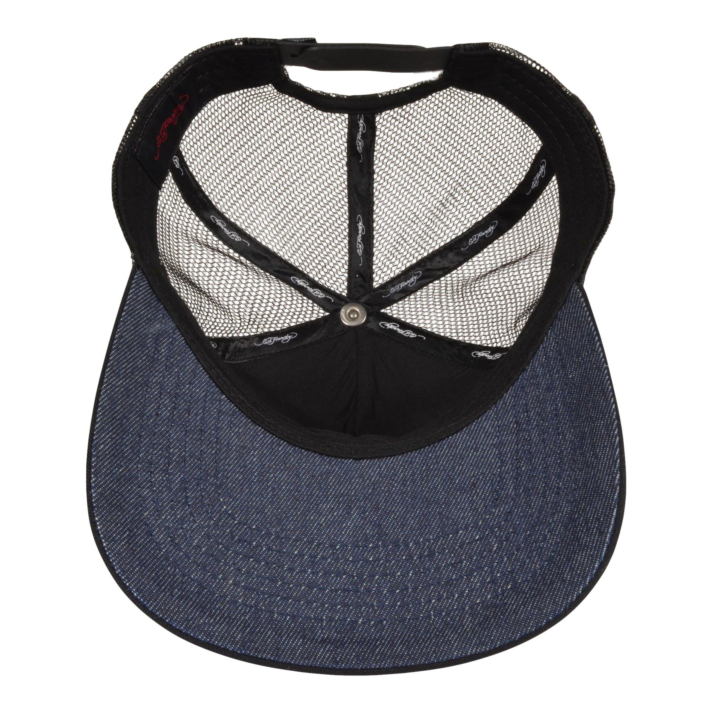 Ed Hardy Rhinestone Love Kills Skull Trucker Snapback-Black - BLACK Thumbnail View 4