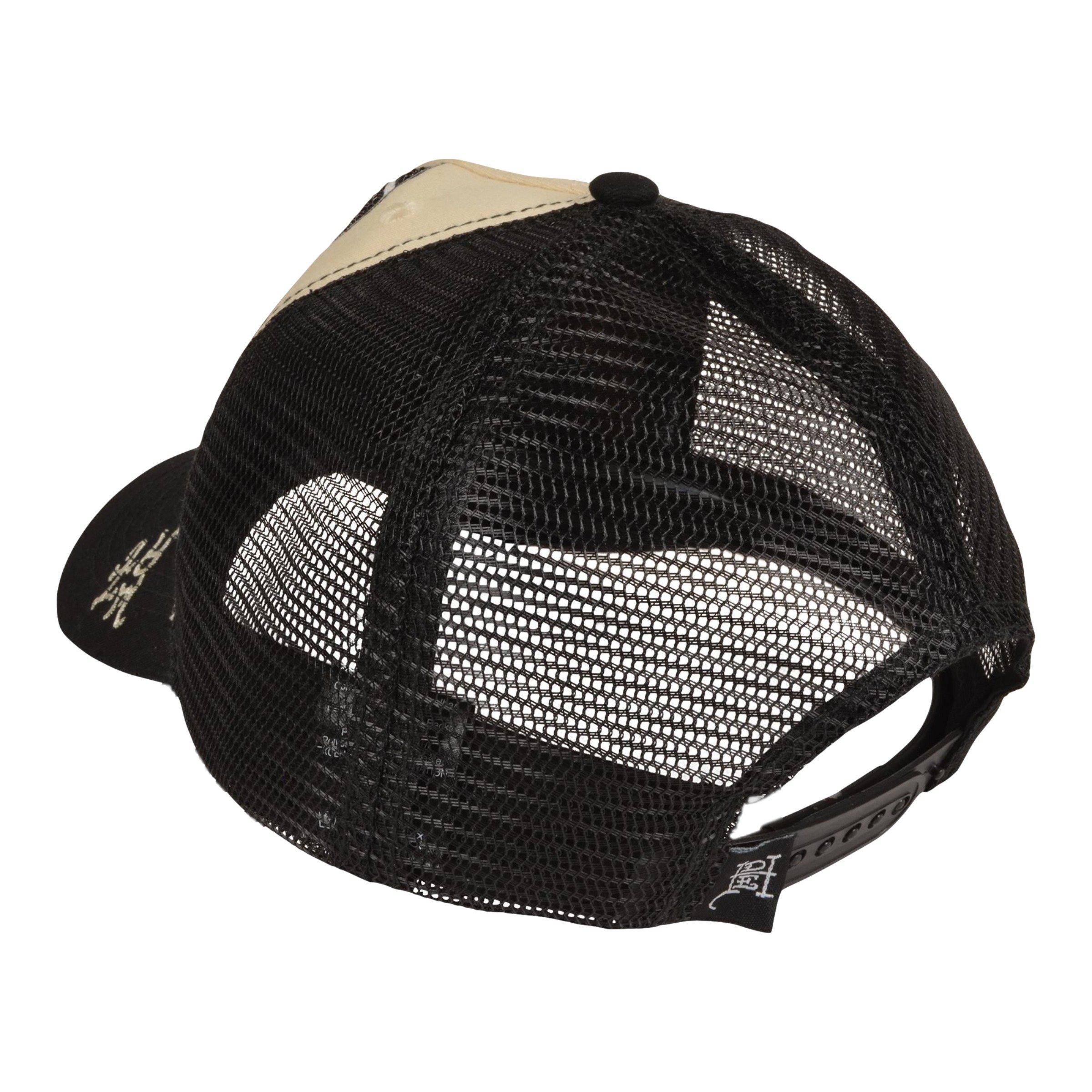 Ed Hardy Rhinestone Panther Trucker Snapback-Cream/Black