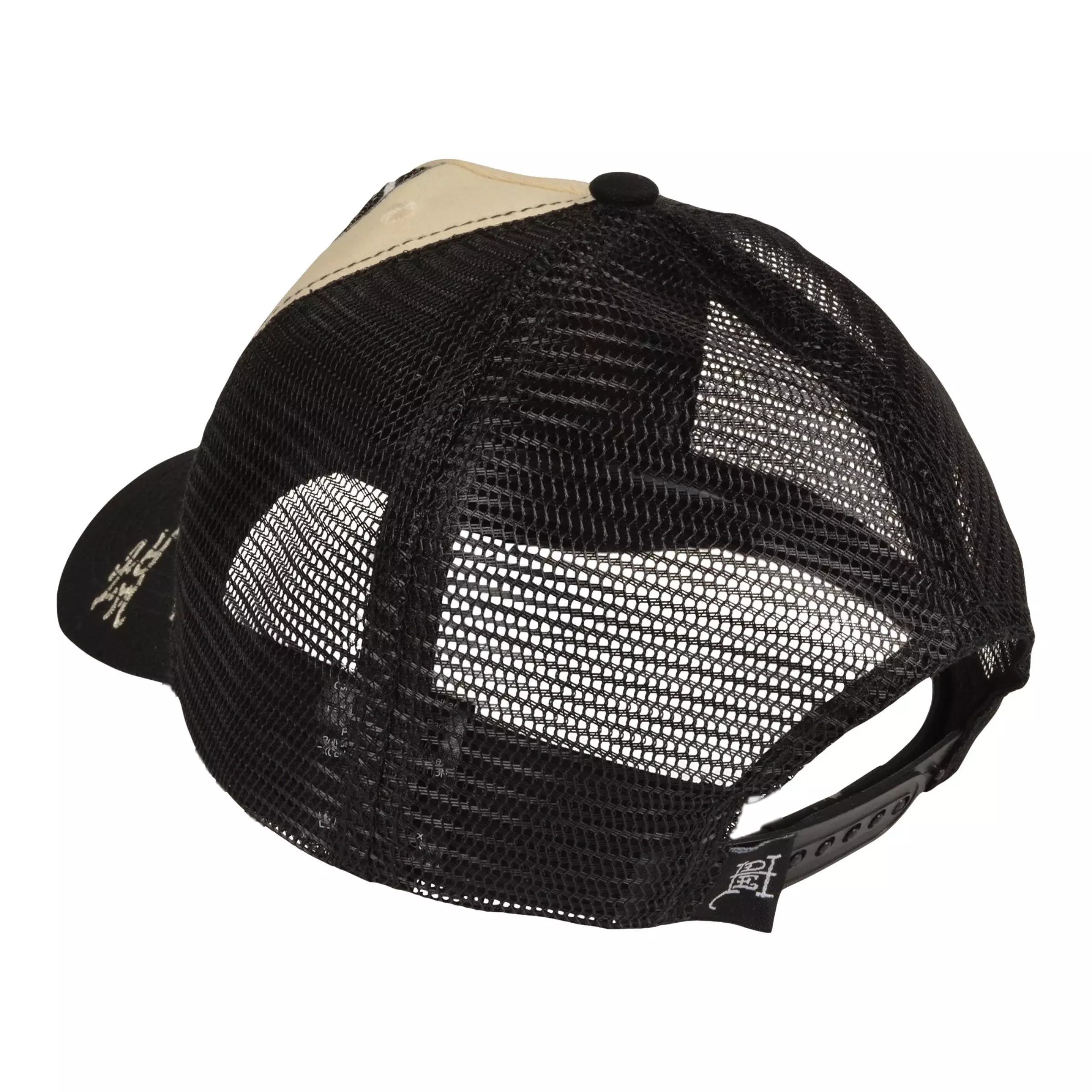 Ed Hardy Rhinestone Panther Trucker Snapback-Cream/Black - CREAM