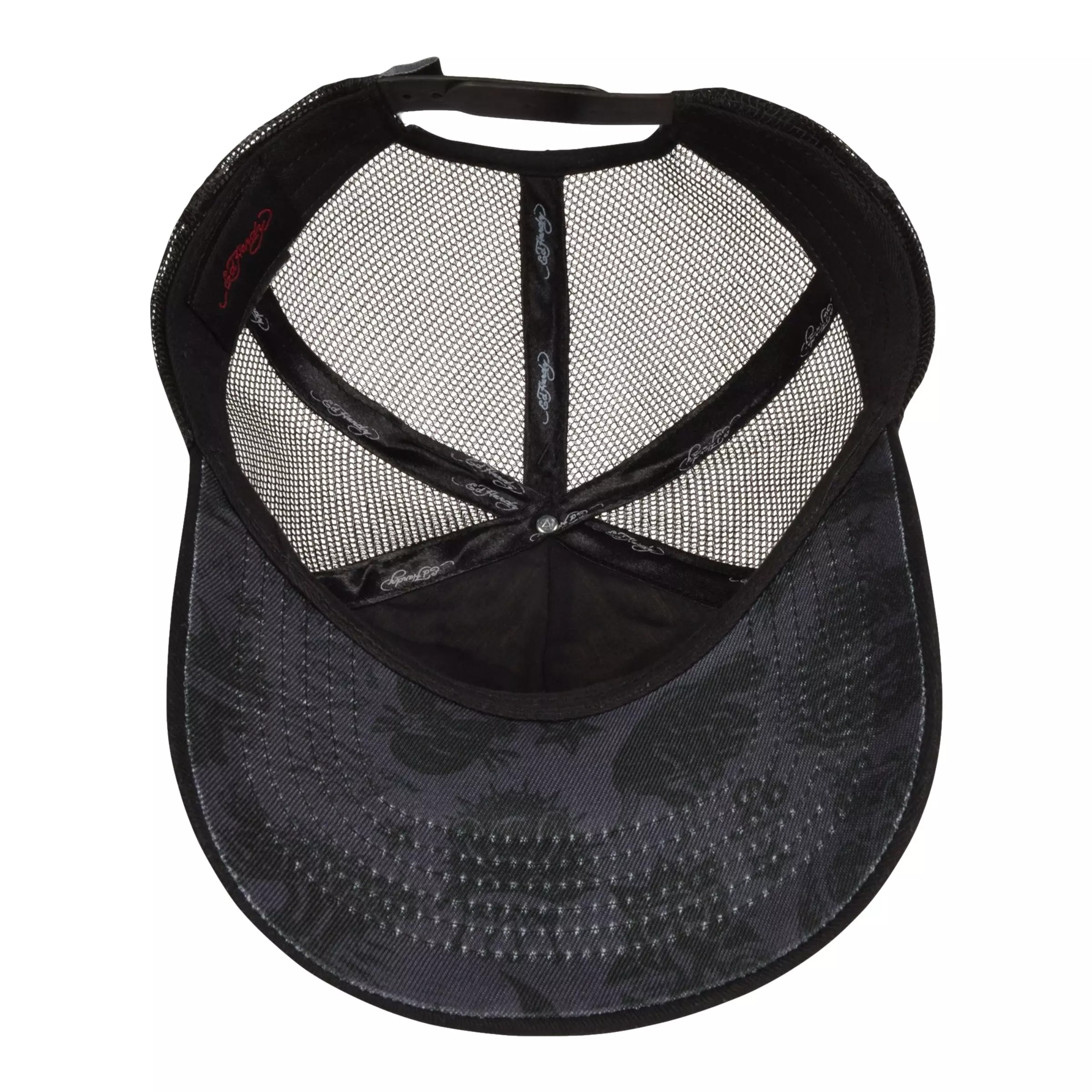 Ed Hardy Rhinestone Panther Trucker Snapback-Cream/Black - CREAM