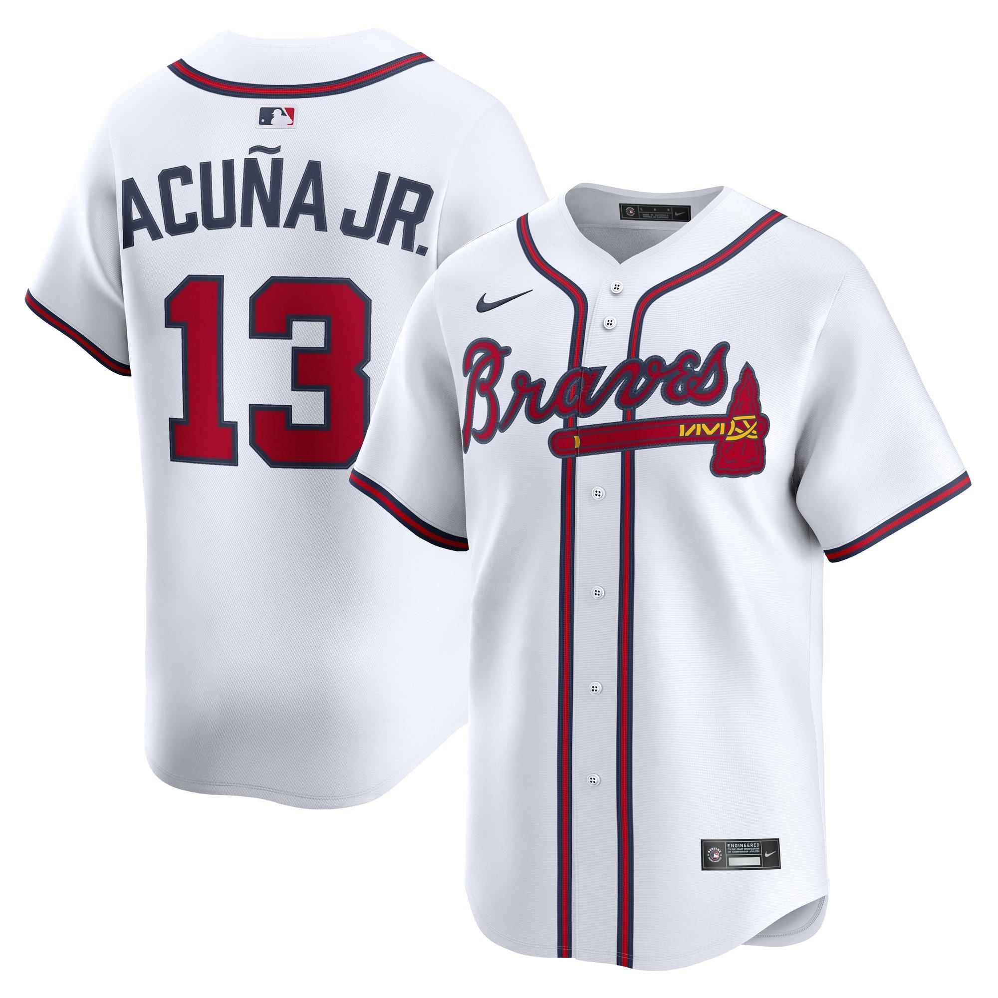 Nike Men's Atlanta Braves 2025 Ronald Acuna Jr. Limited Home Jersey-White - WHITE Thumbnail View 3