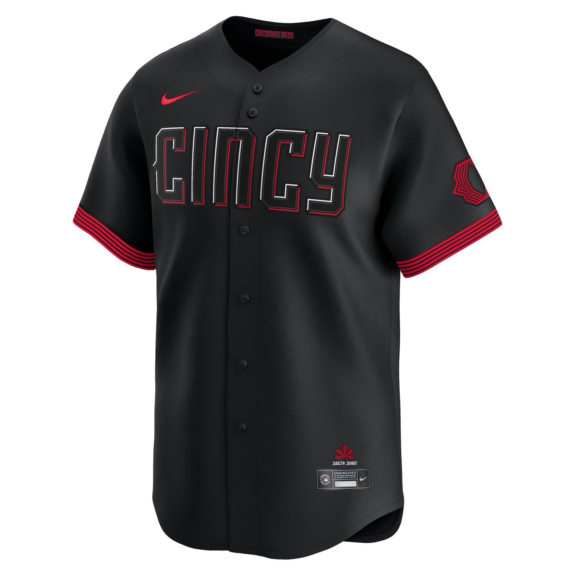 Nike Men's Cincinnati Reds Elly De La Cruz 2025 City Connect Jersey - Black - BLACK Thumbnail View 1