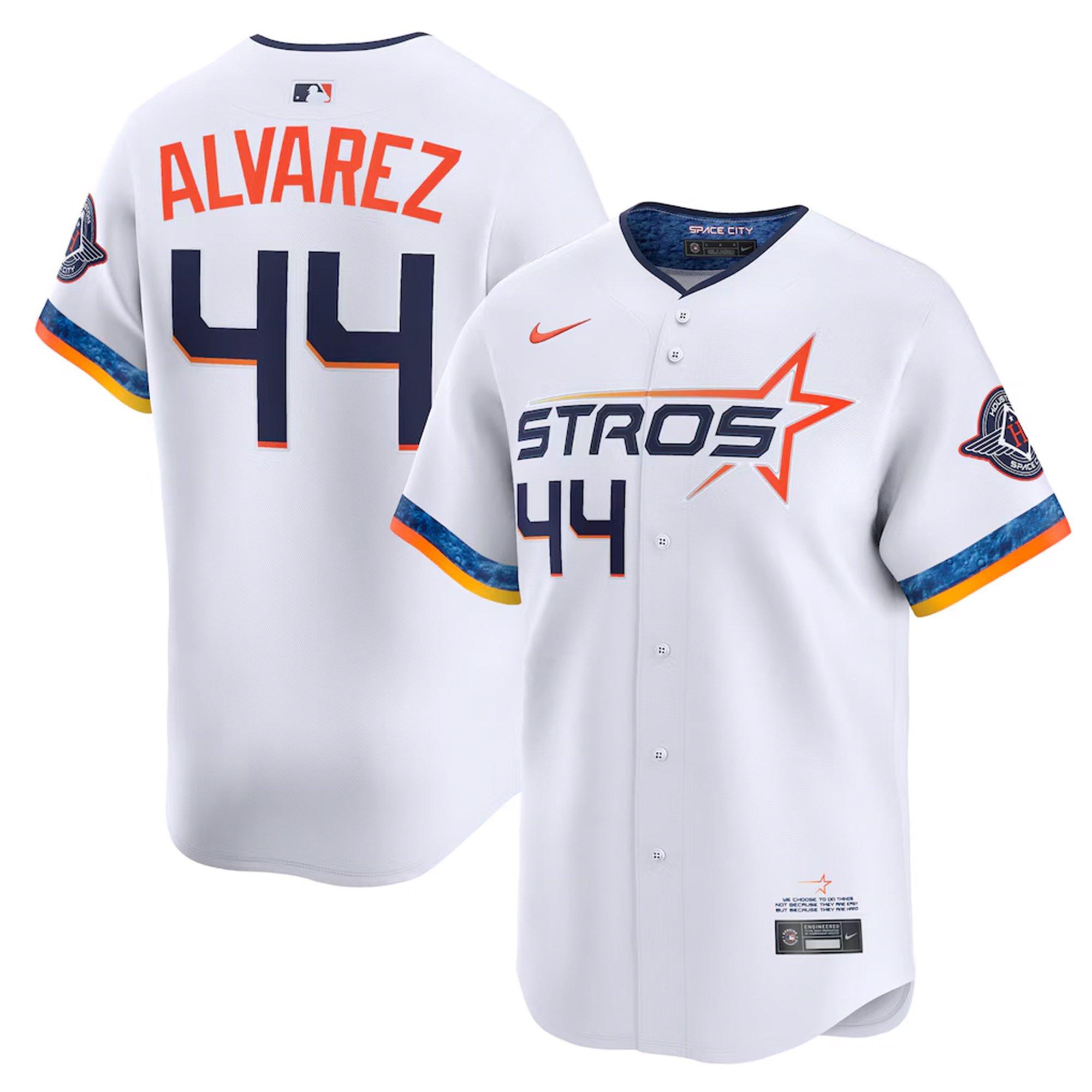 Nike Houston Astros 2025 Yordon Alverez City Connect Jersey-White - WHITE Thumbnail View 3