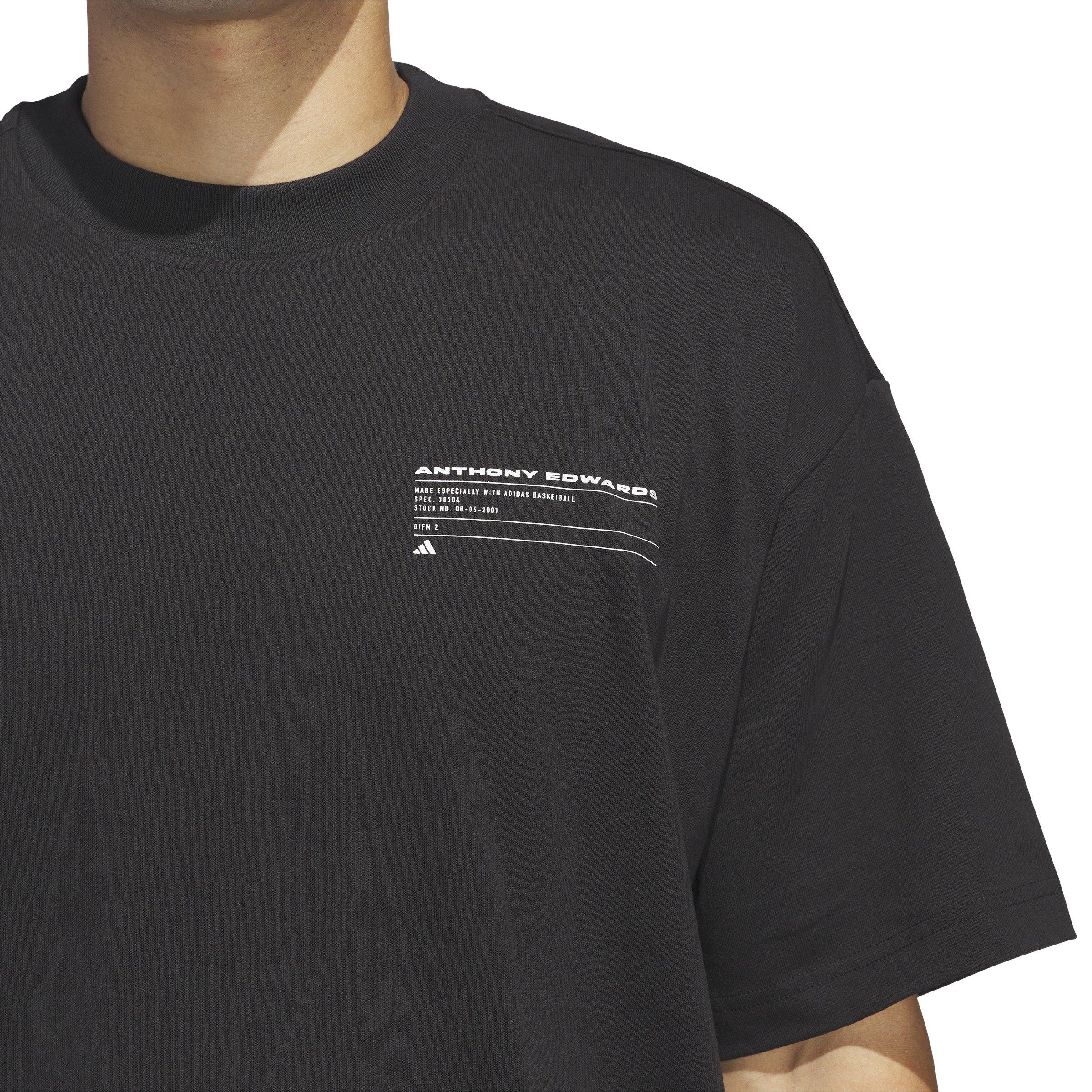 adidas Men's Anthony Edwards Seasonal Graphic Tee - BLACK Thumbnail View 3