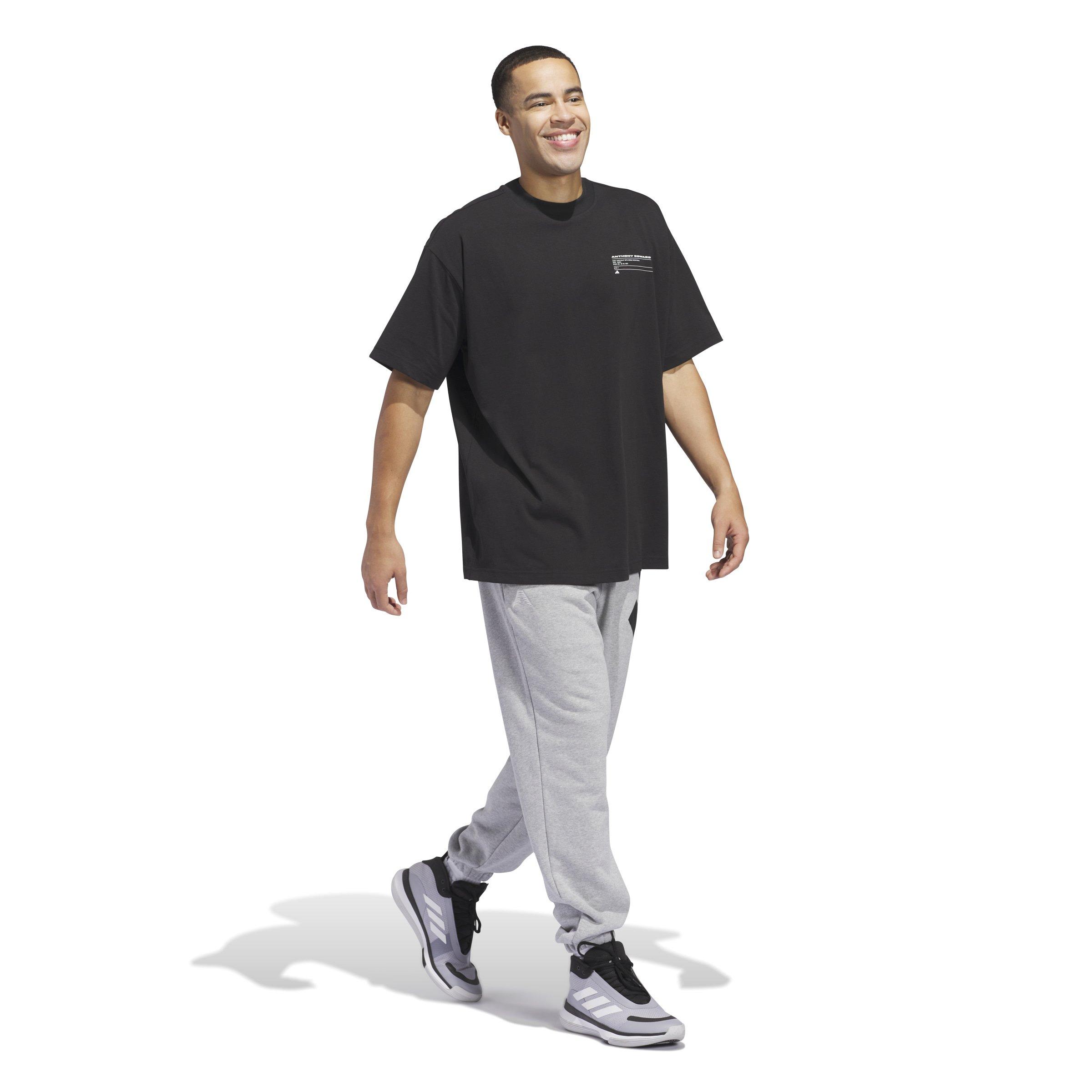 adidas Men's Anthony Edwards Seasonal Graphic Tee - BLACK Thumbnail View 5