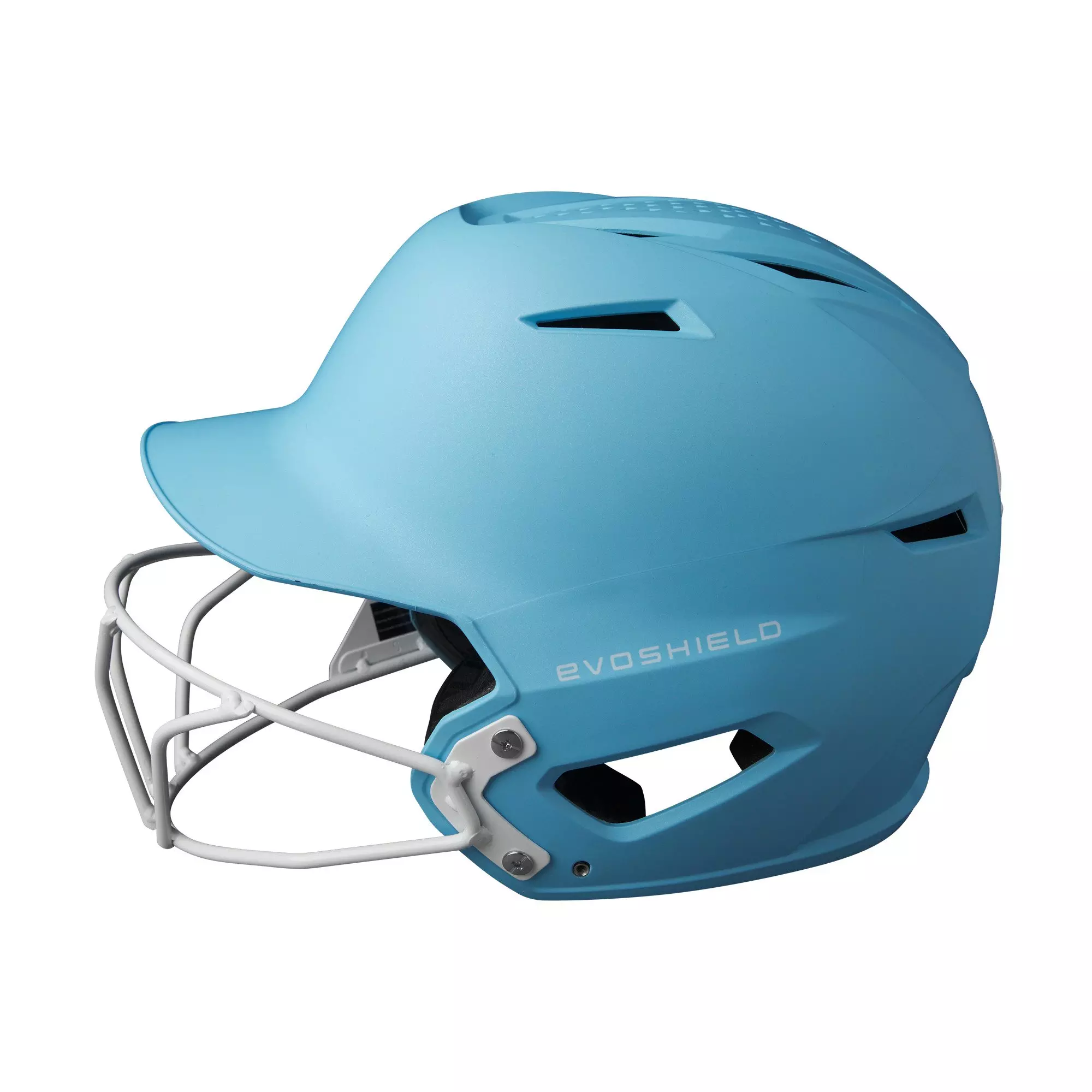 EvoShield XVT 2.0 Matte Lt Blue Batting Helmet w/ Facemask - LT BLUE/WHITE