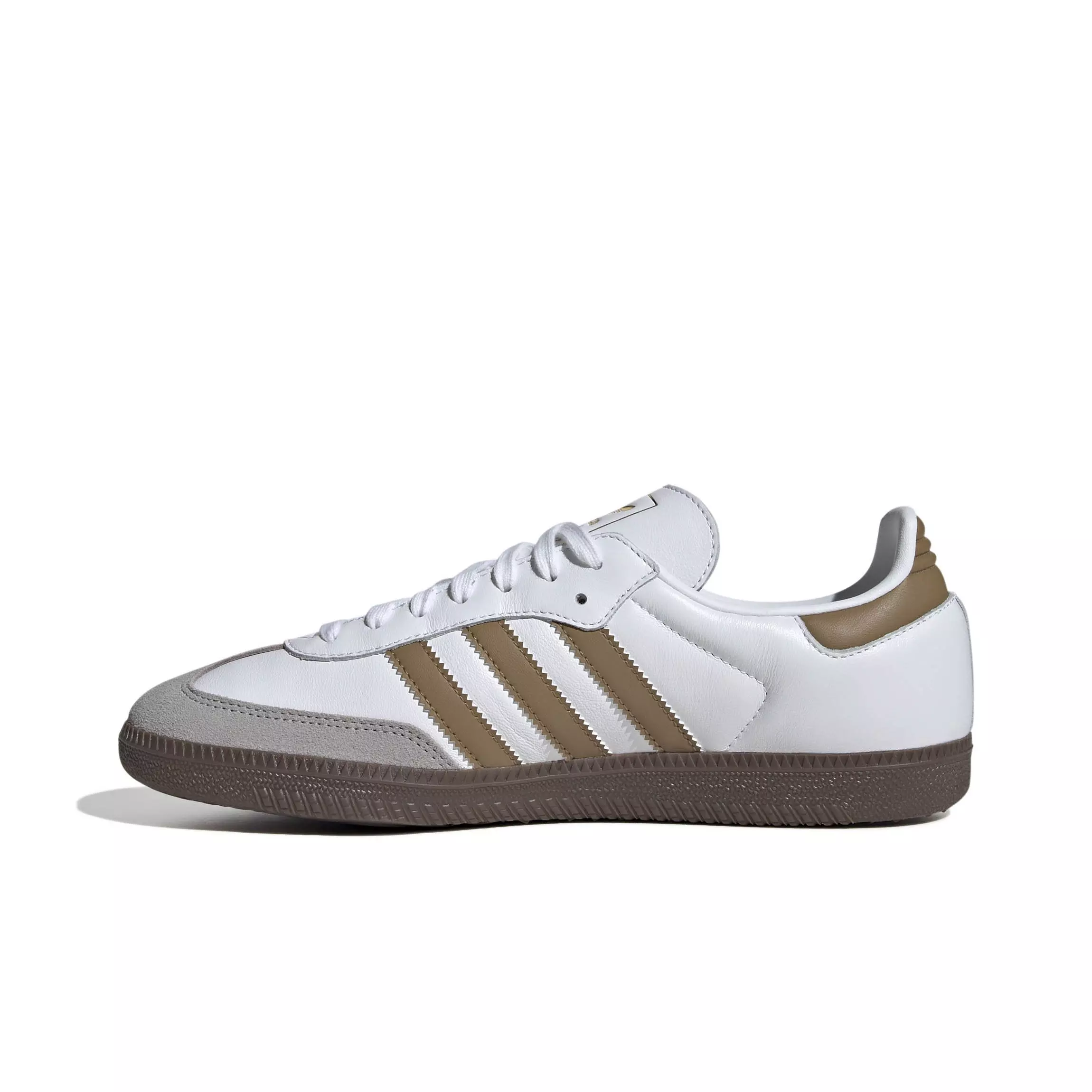 adidas Originals Samba OG "Ftwr White/Brown Desert/Clear Granite" Men's Shoe - WHITE/BROWN