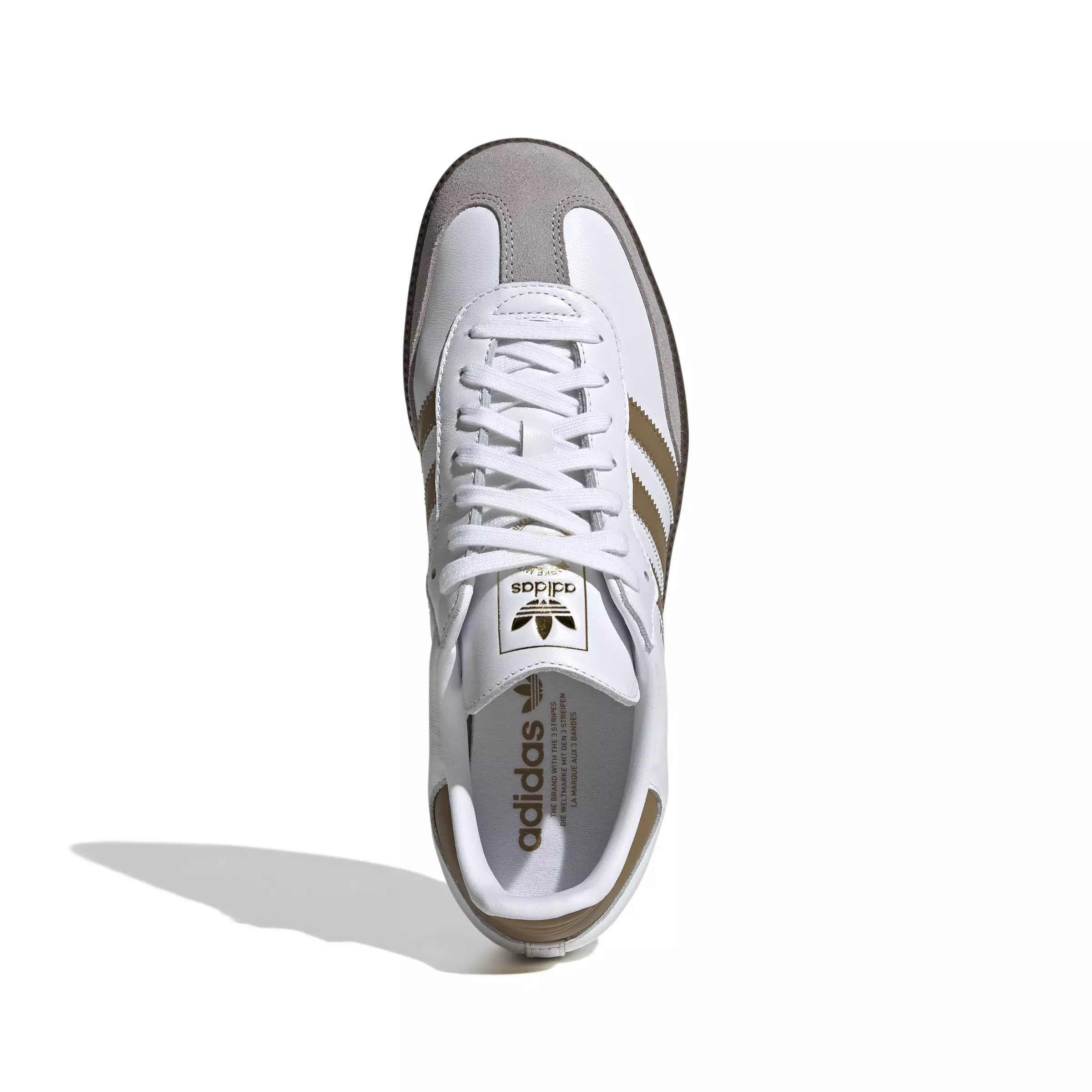 adidas Originals Samba OG "Ftwr White/Brown Desert/Clear Granite" Men's Shoe - WHITE/BROWN