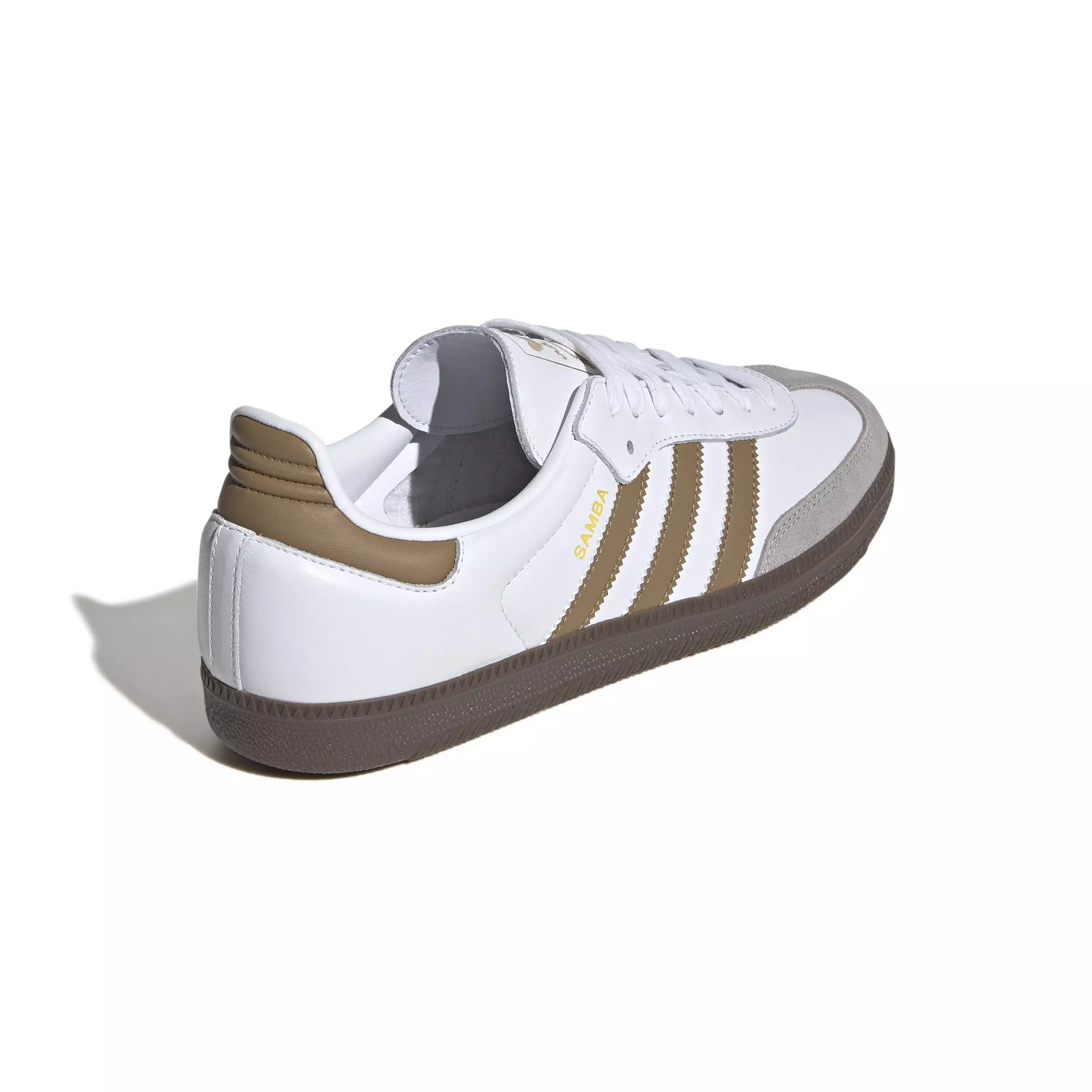 adidas Originals Samba OG "Ftwr White/Brown Desert/Clear Granite" Men's Shoe - WHITE/BROWN