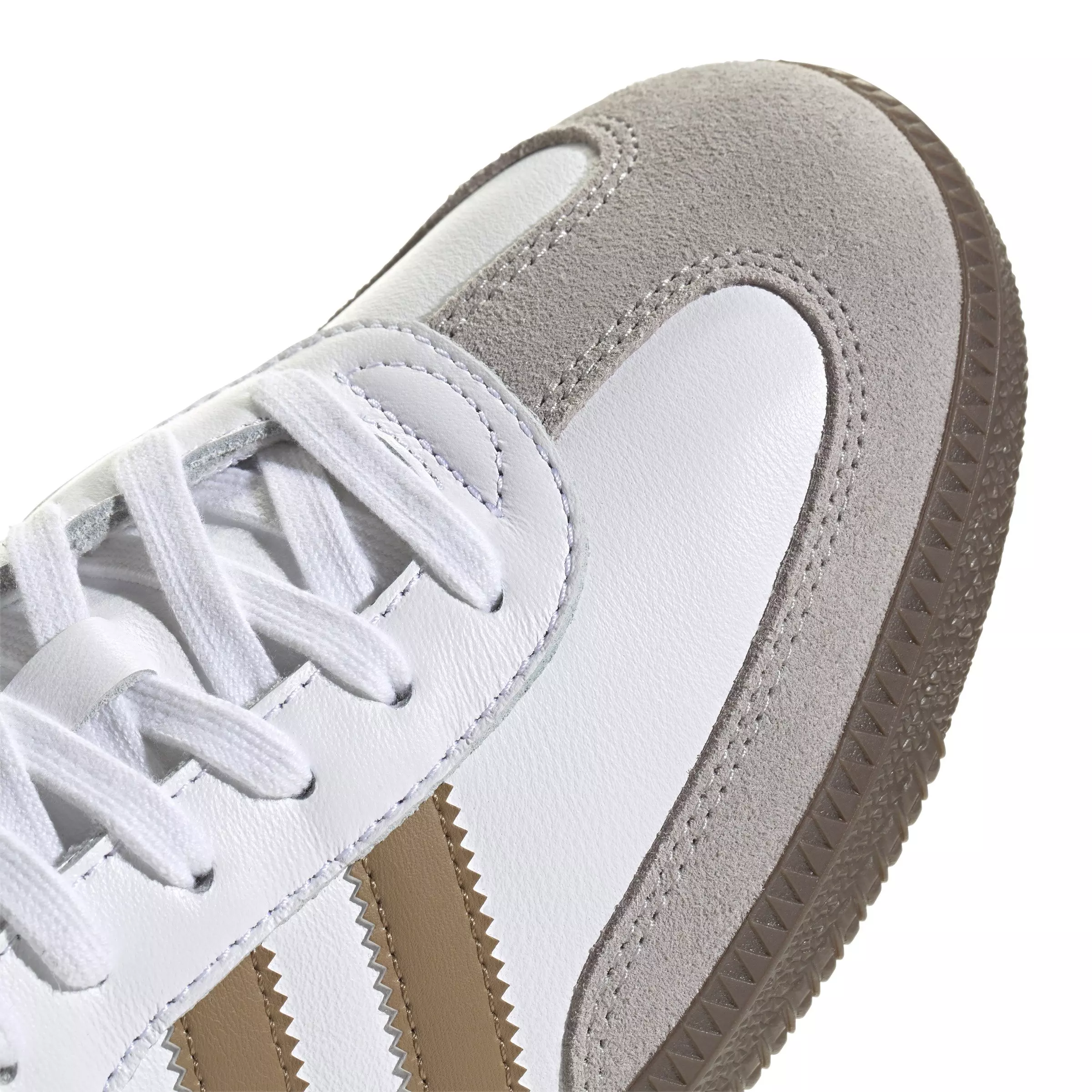 adidas Originals Samba OG "Ftwr White/Brown Desert/Clear Granite" Men's Shoe - WHITE/BROWN