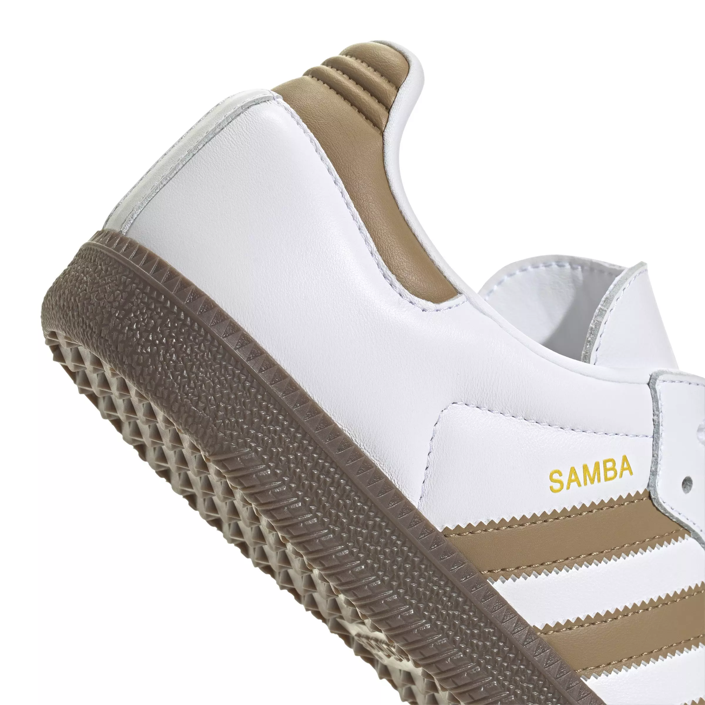 adidas Originals Samba OG "Ftwr White/Brown Desert/Clear Granite" Men's Shoe - WHITE/BROWN