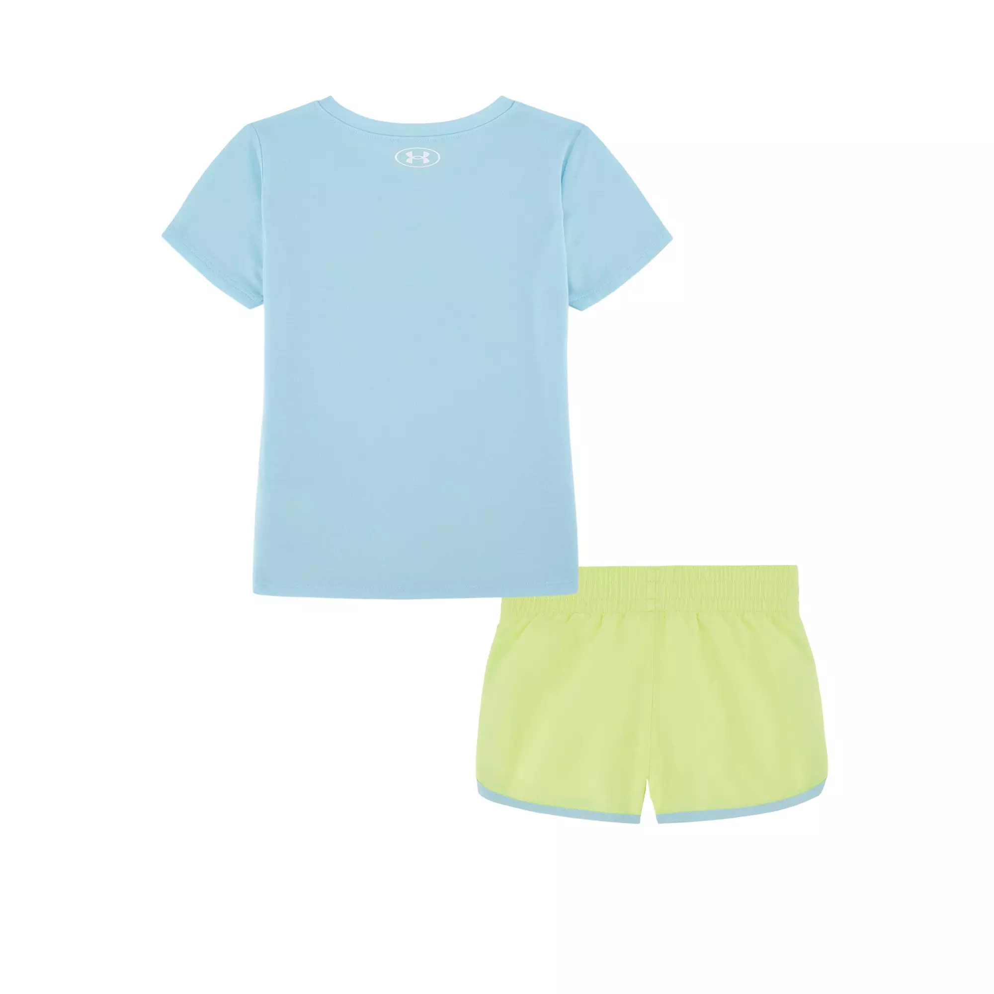 Under Armour Little Girls' Tech Grid Short Set -Blue/Yellow - BLUE/YELLOW