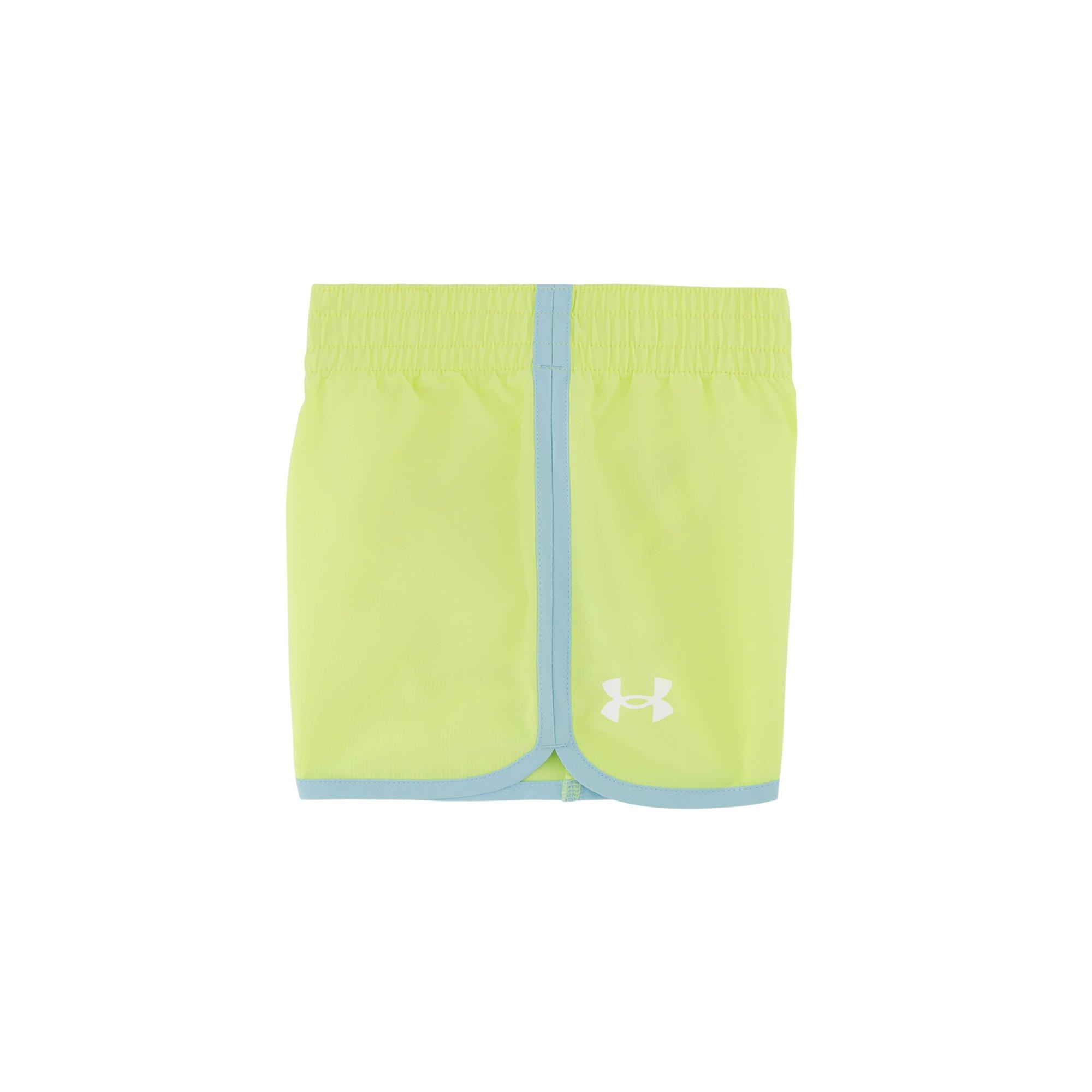 Under Armour Little Girls' Tech Grid Short Set  - Blue/Yellow - BLUE/YELLOW Thumbnail View 3