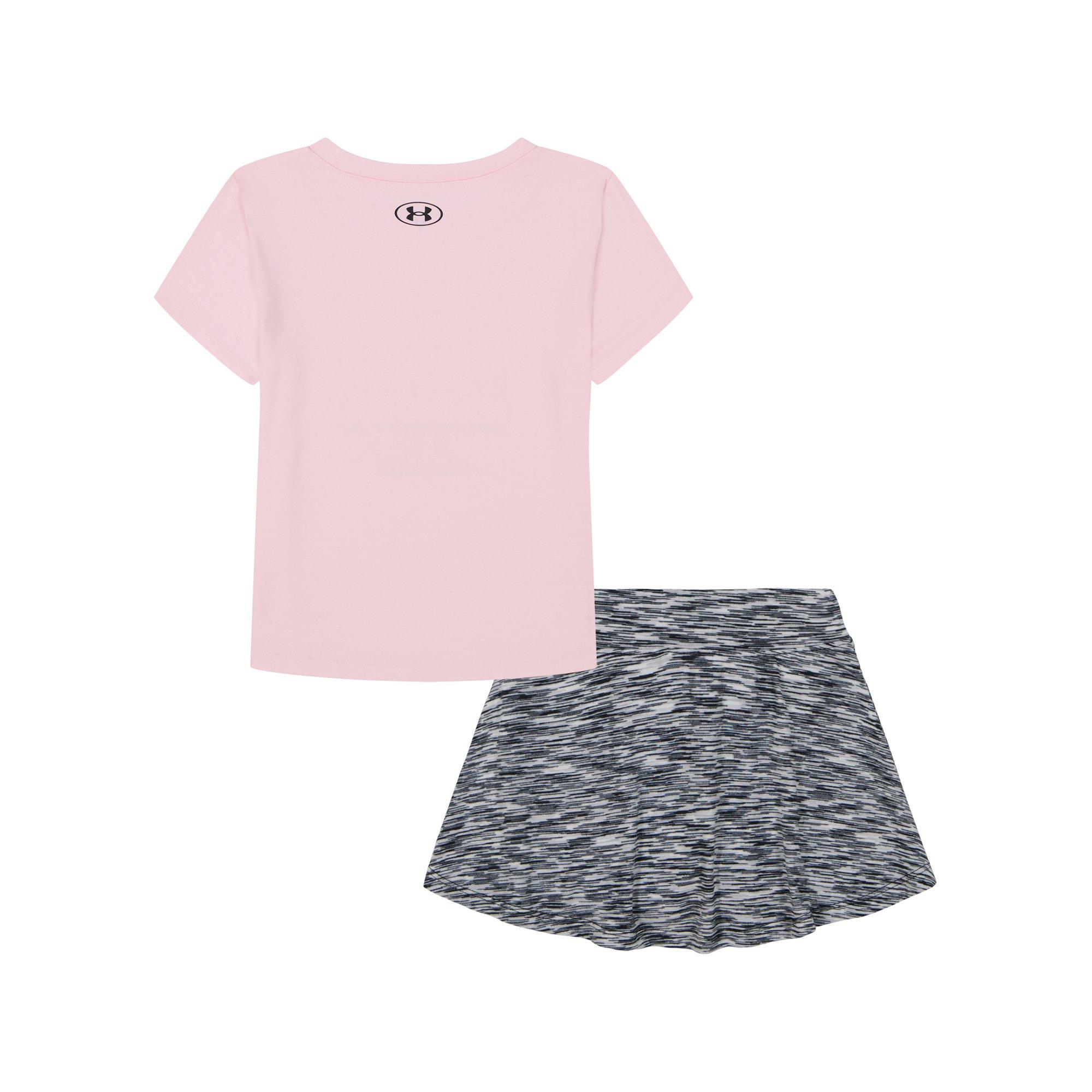Under Armour Little Girls' Heart Twist Skort Set - Pink/Grey - PINK/GREY Thumbnail View 2