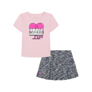 Under Armour Little Girls' Heart Twist Skort Set -Pink/Grey