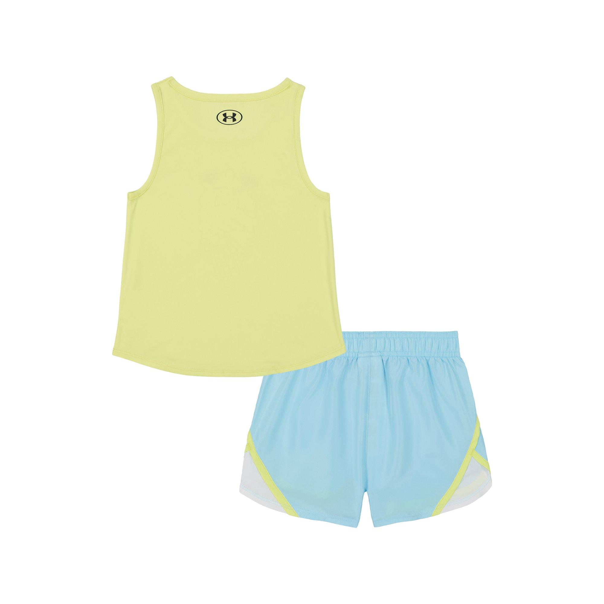 Under Armour Tank Little Girls' Yellow/Blue Short Set