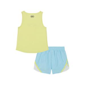 Under Armour Little Girls' Tank Short Set -Yellow/Blue