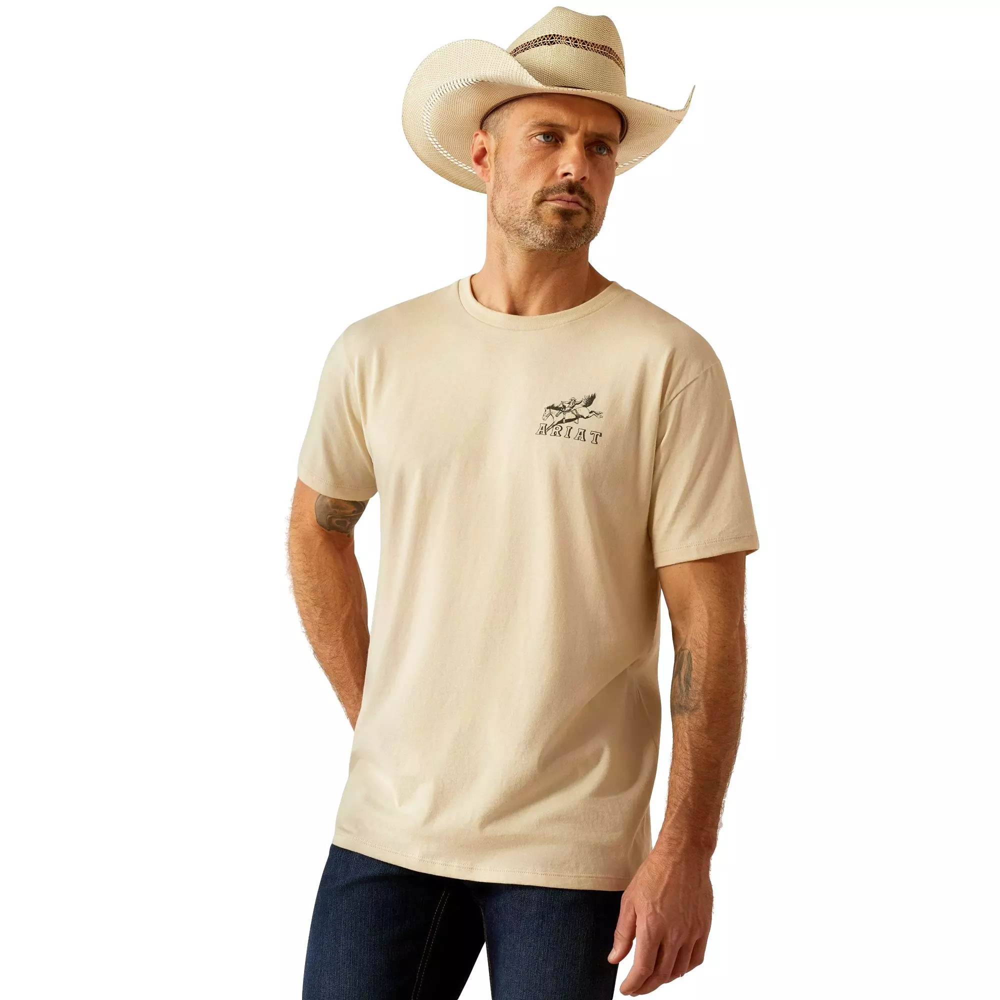 Ariat Men's Bronco Ridin Heritage Tee - WHITE