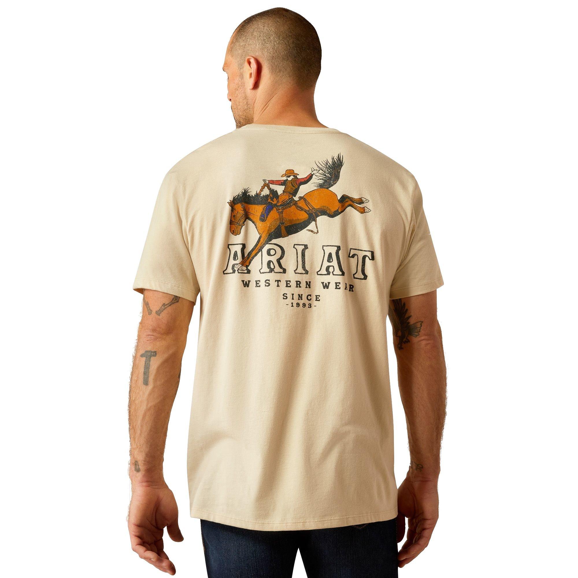 Ariat Men's Bronco Ridin Heritage Tee - WHITE Thumbnail View 2