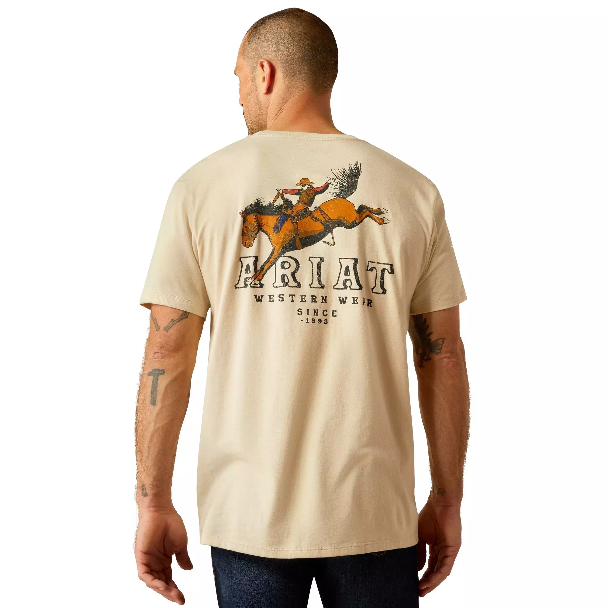 Ariat Men's Bronco Ridin Heritage Tee - WHITE
