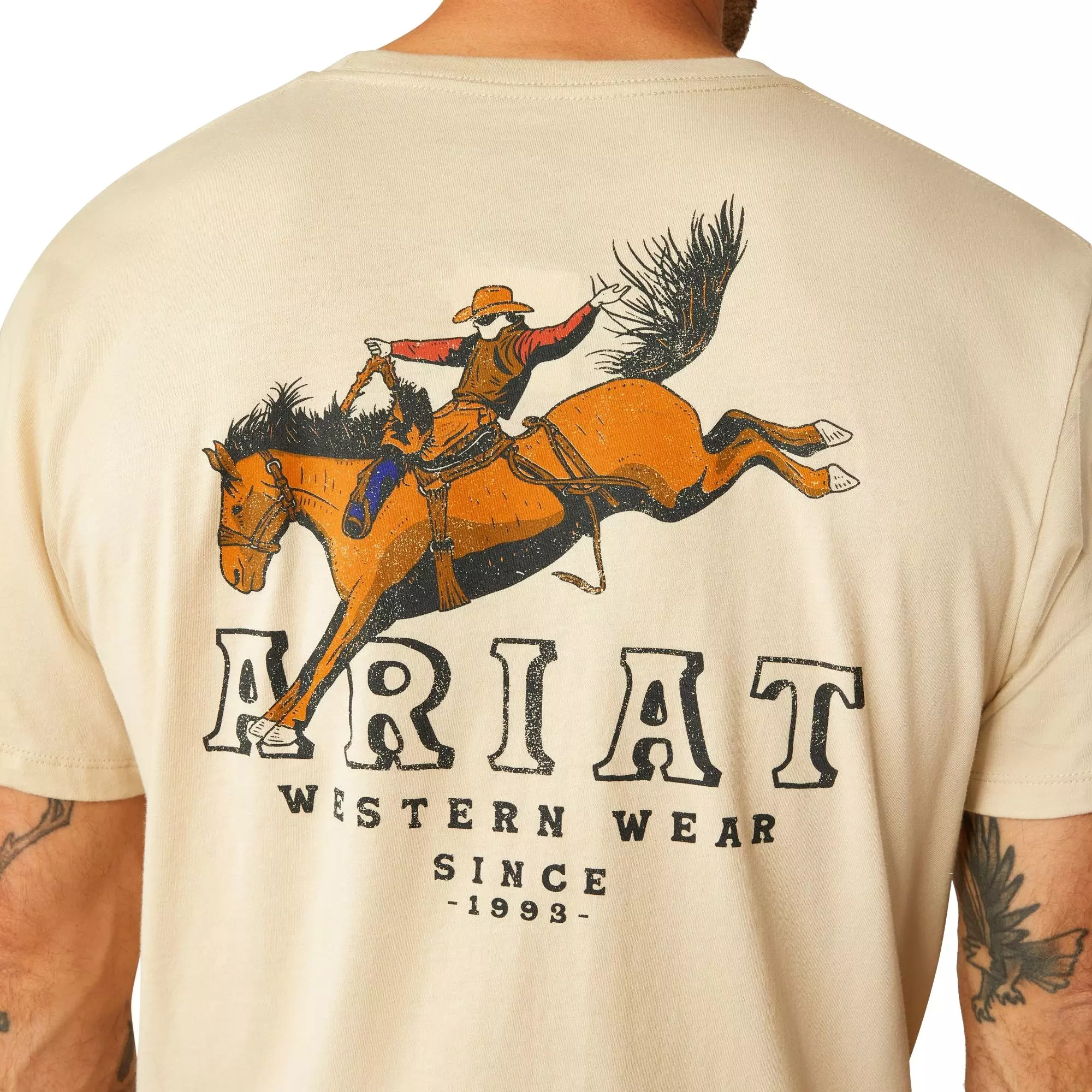 Ariat Men's Bronco Ridin Heritage Tee - WHITE