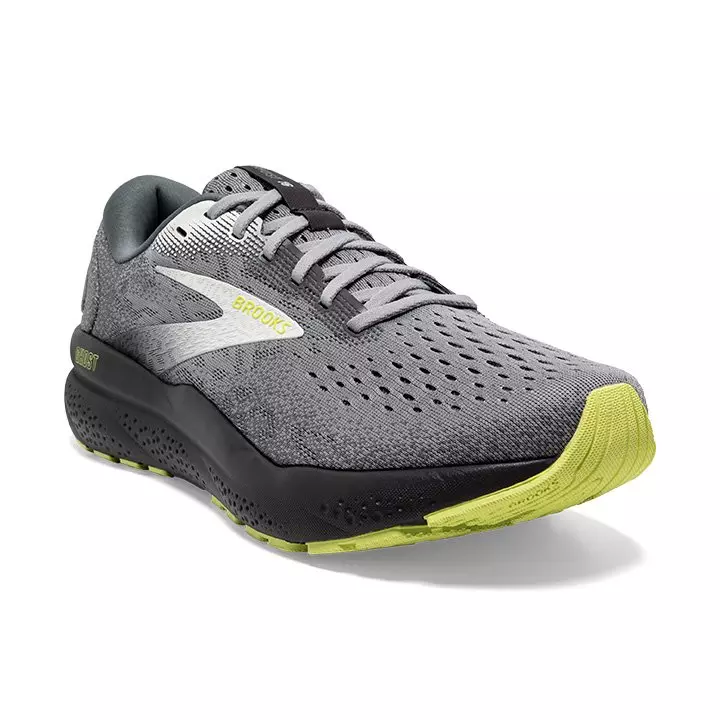 Brooks Ghost 16 "Primer/Grey/Lime" Men's Running Shoe - GREY/GREEN