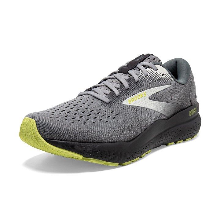 Brooks Ghost 16 "Primer/Grey/Lime" Men's Running Shoe - GREY/GREEN Thumbnail View 4